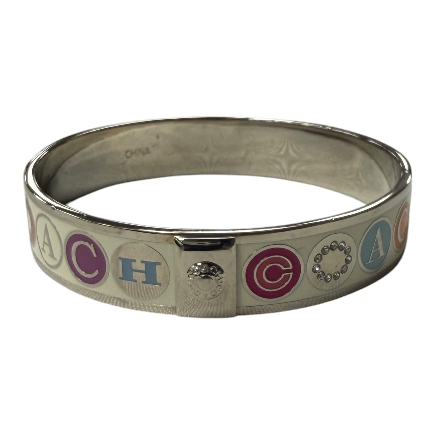 Bracelet Designer By Coach In Silver & White