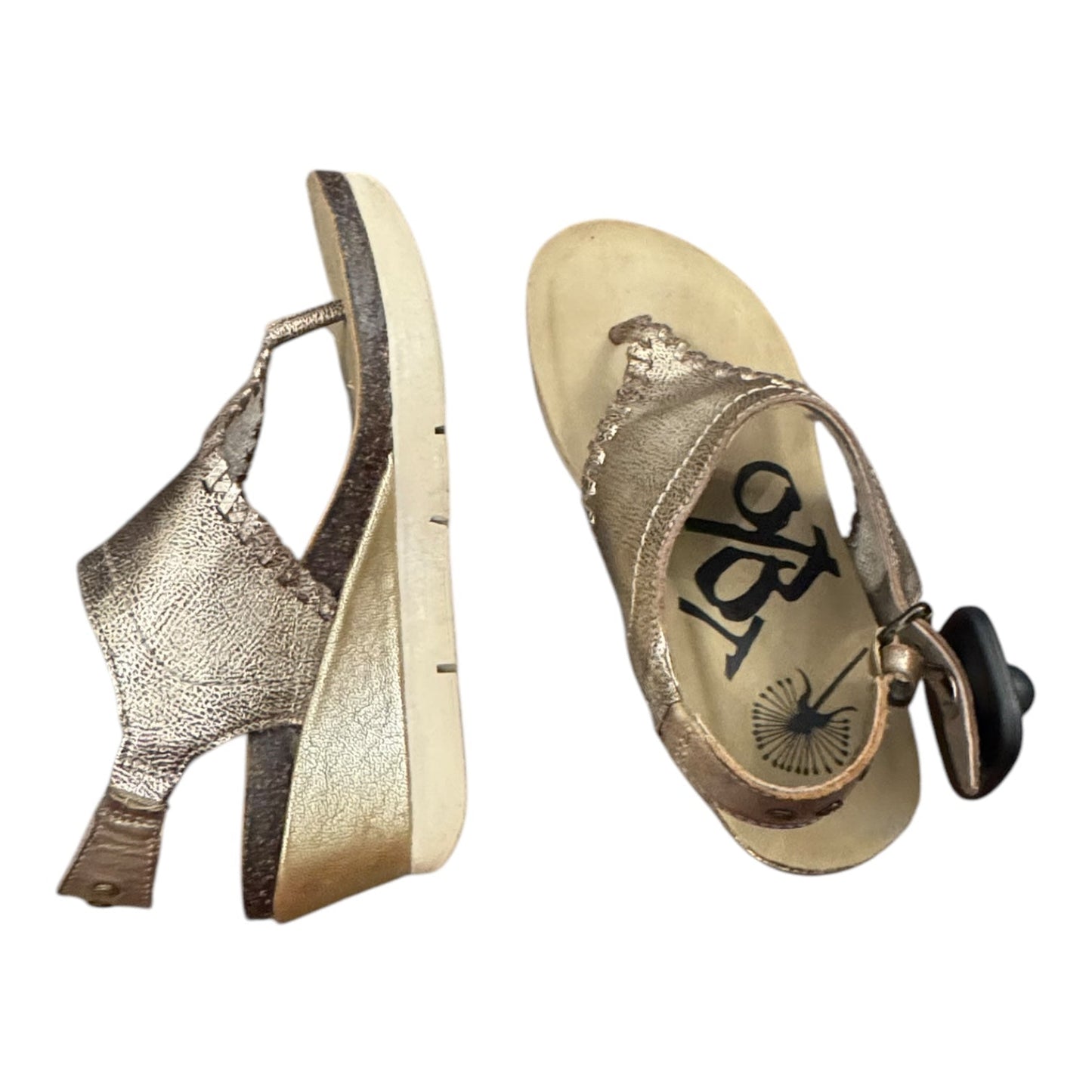 Sandals Heels Wedge By Otbt In Gold, Size:6