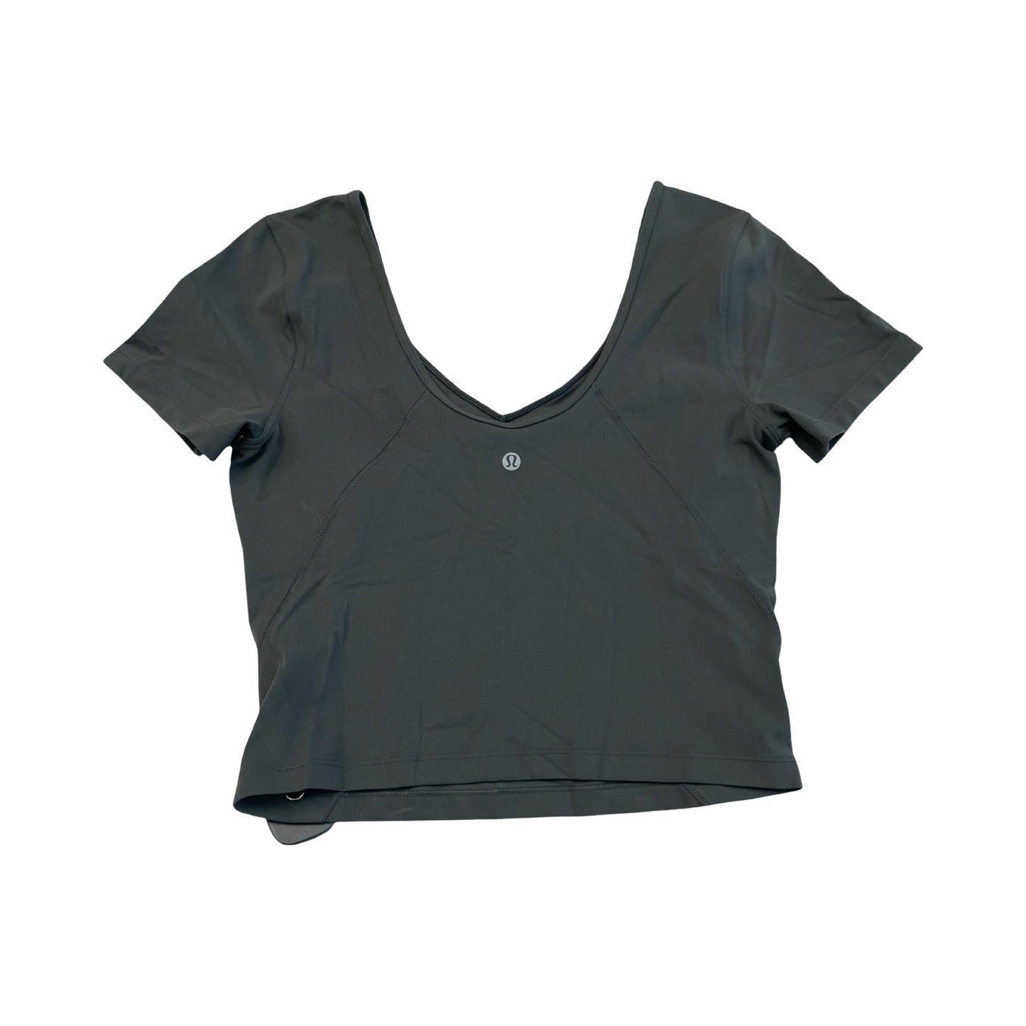 Athletic Top Ss By Lululemon In Grey, Size:M