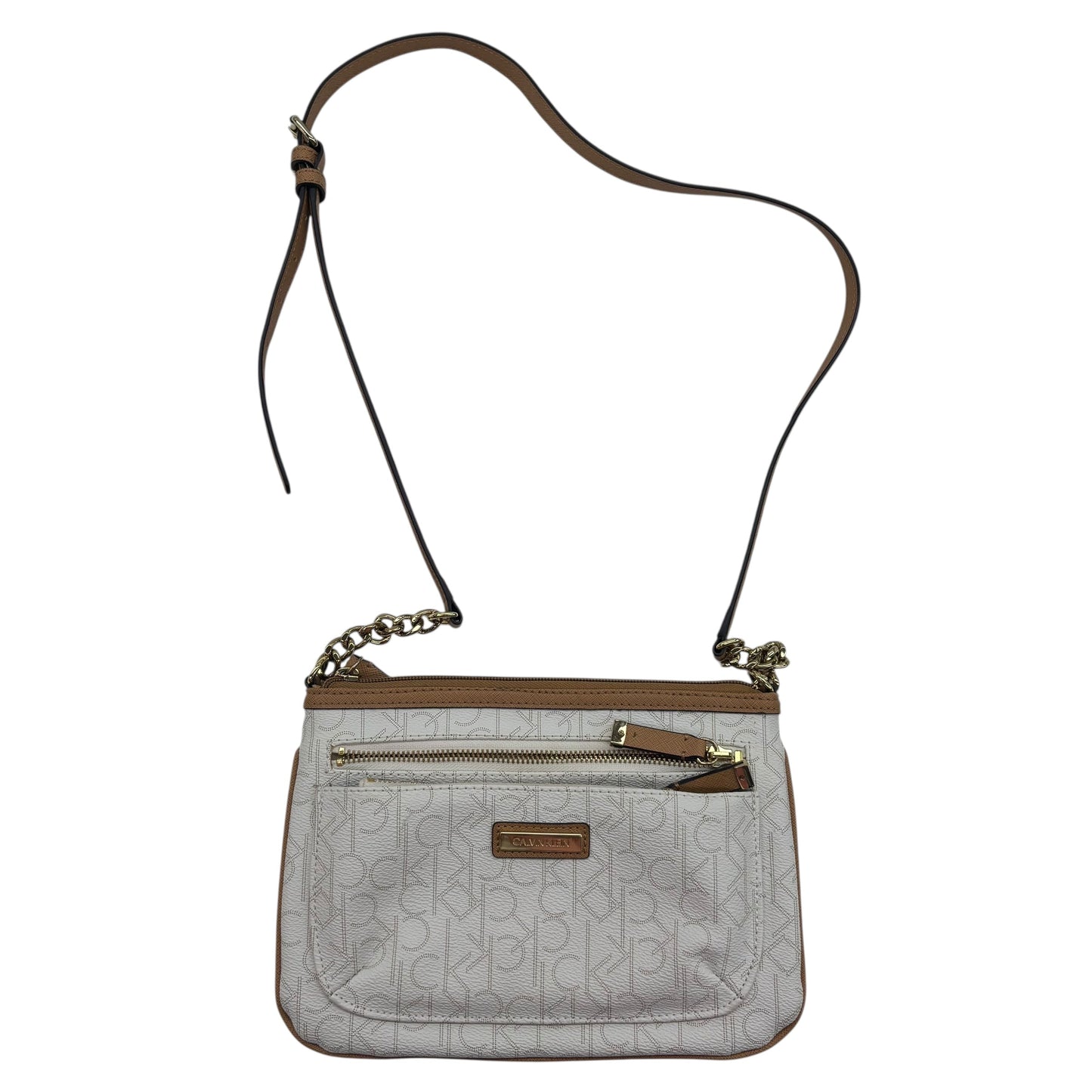 Crossbody By Calvin Klein In Cream, Size:Medium