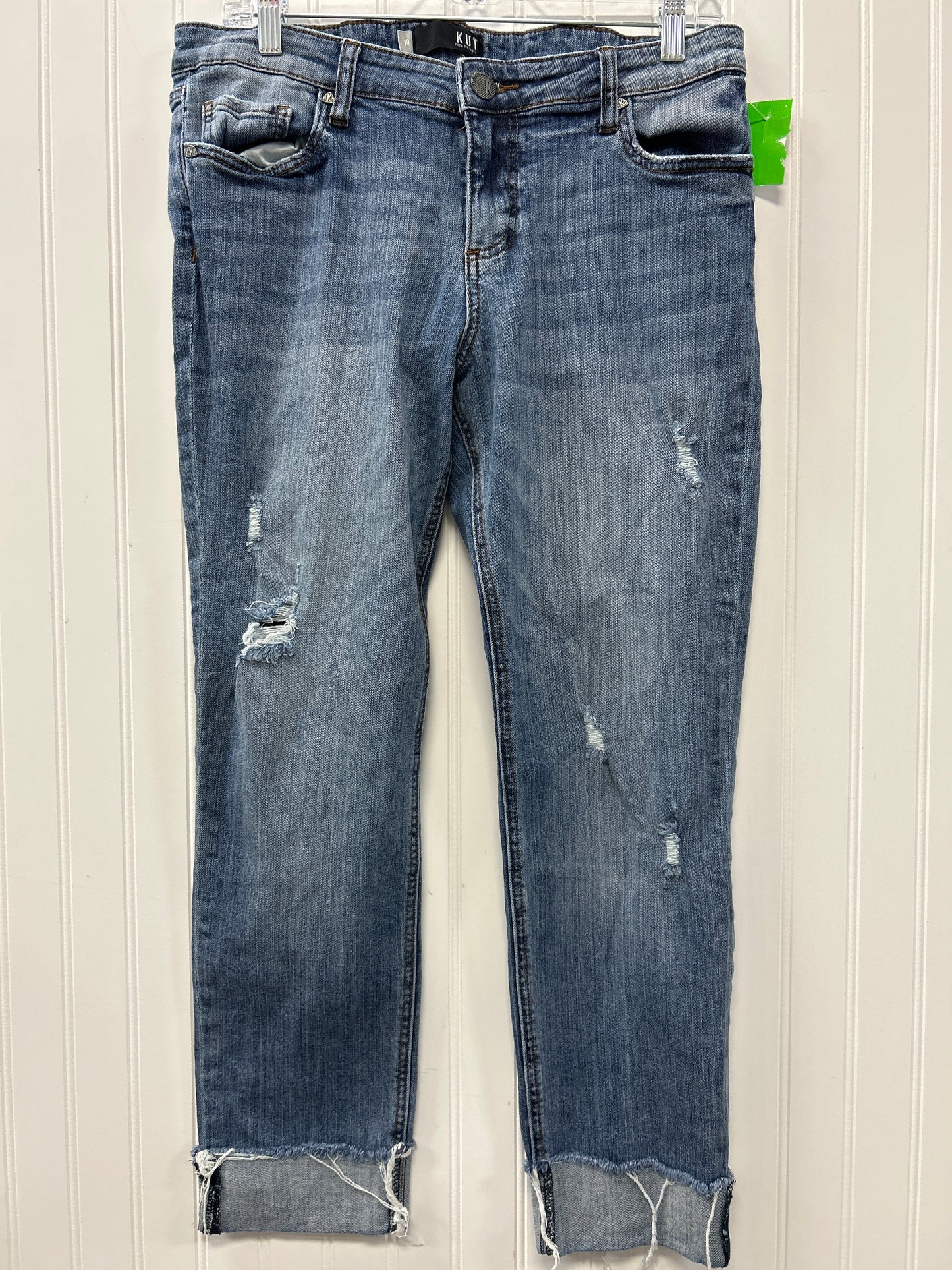 Jeans Straight By Kut In Blue Denim, Size:10