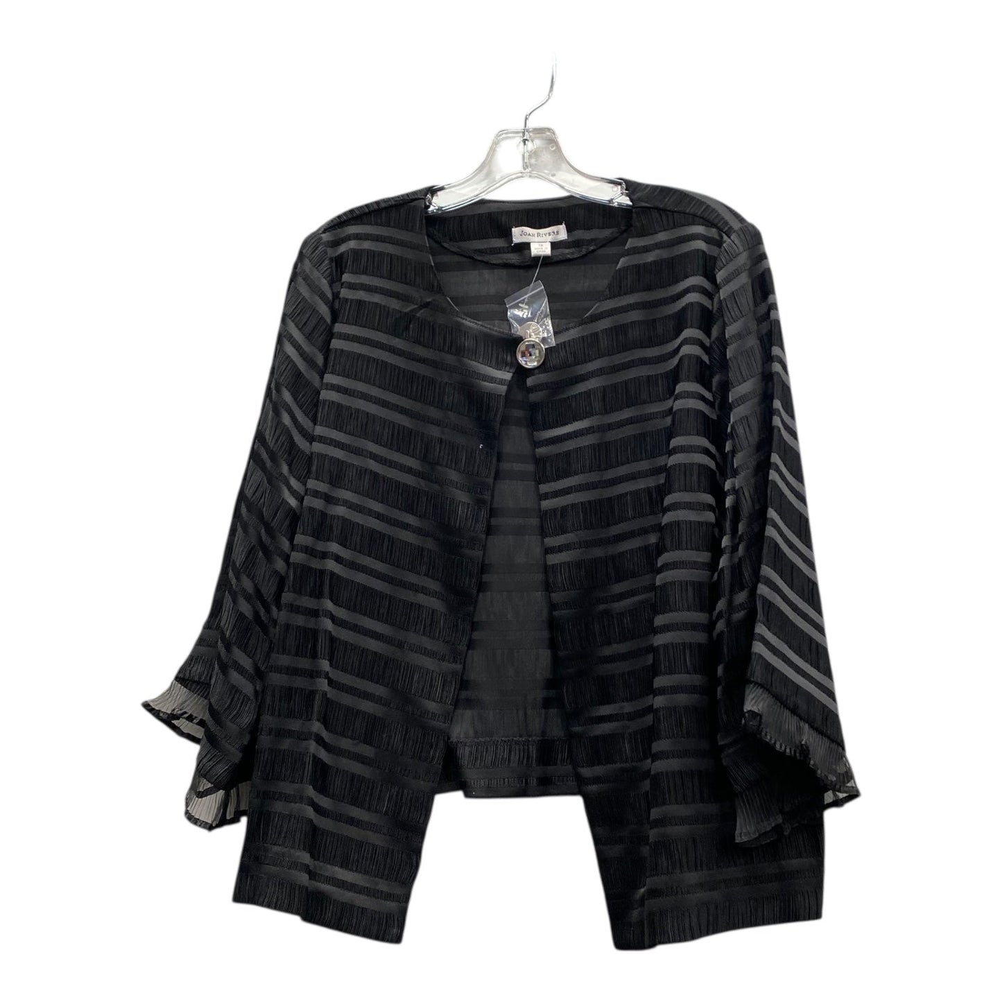 Cardigan By Joan Rivers In Black, Size:1X