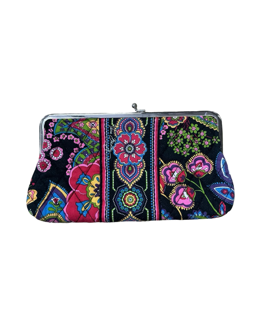 Clutch By Vera Bradley In Black & Pink, Size:Small