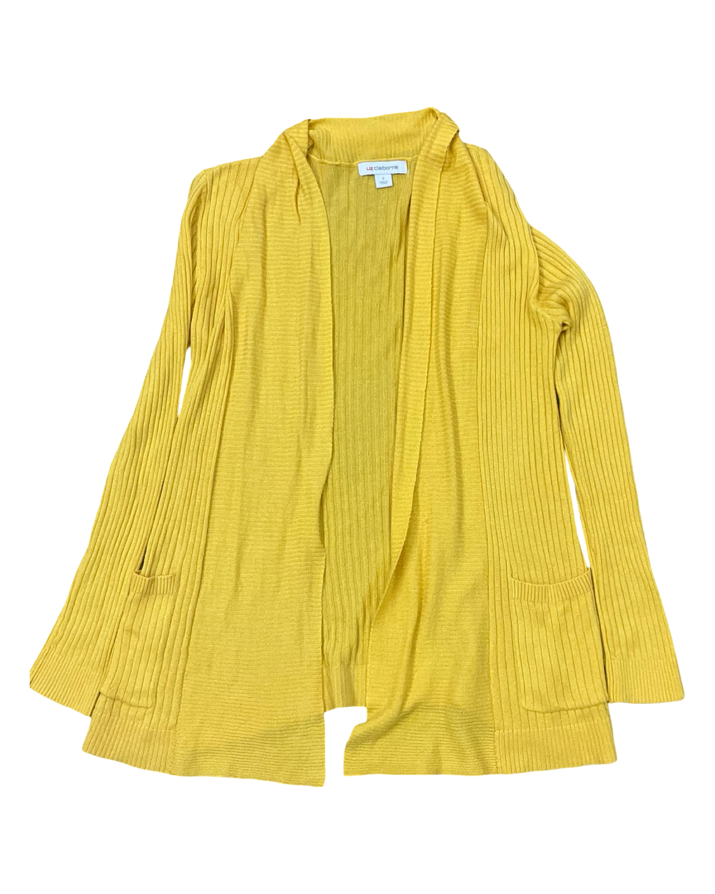 Cardigan By Liz Claiborne In Yellow, Size:S