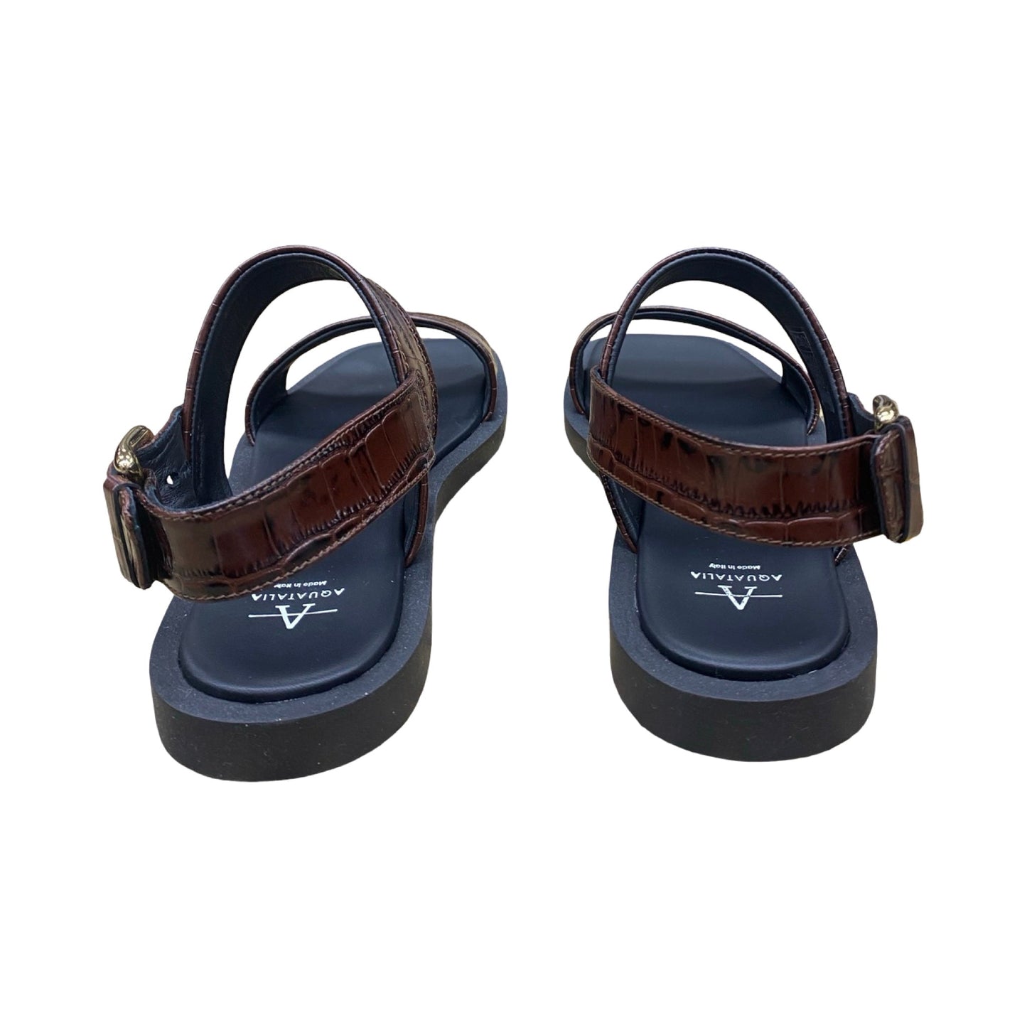 Sandals Flats By Aquatalia In Brown, Size:9