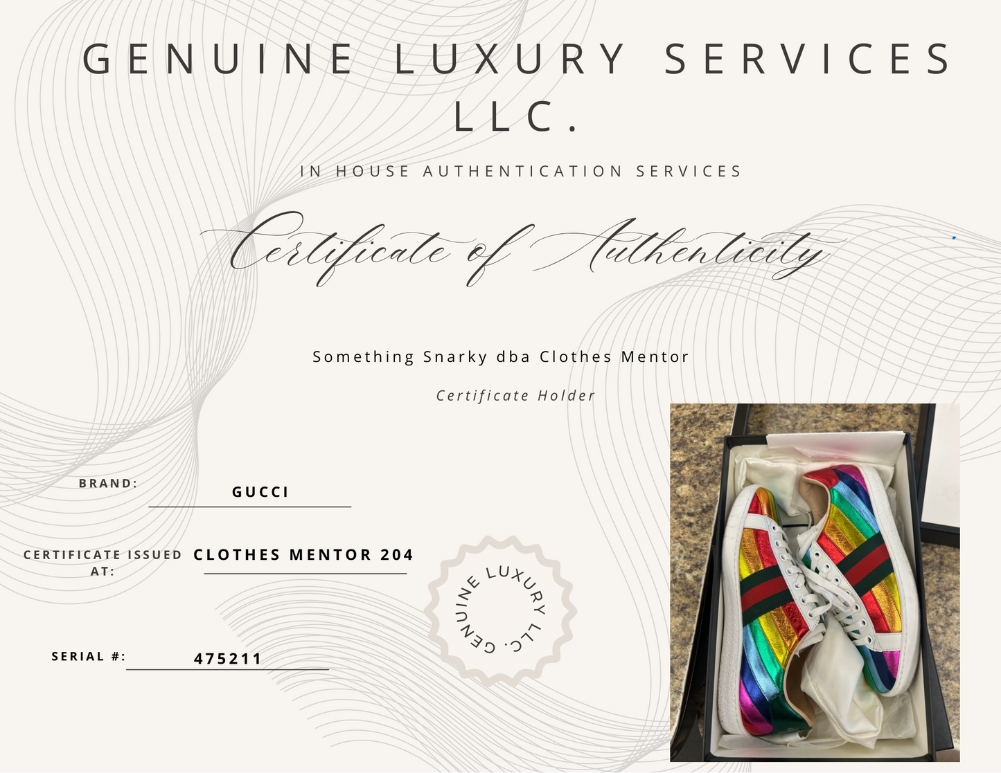 Gucci Designer Luxury Trainers  Size: 7 (37)