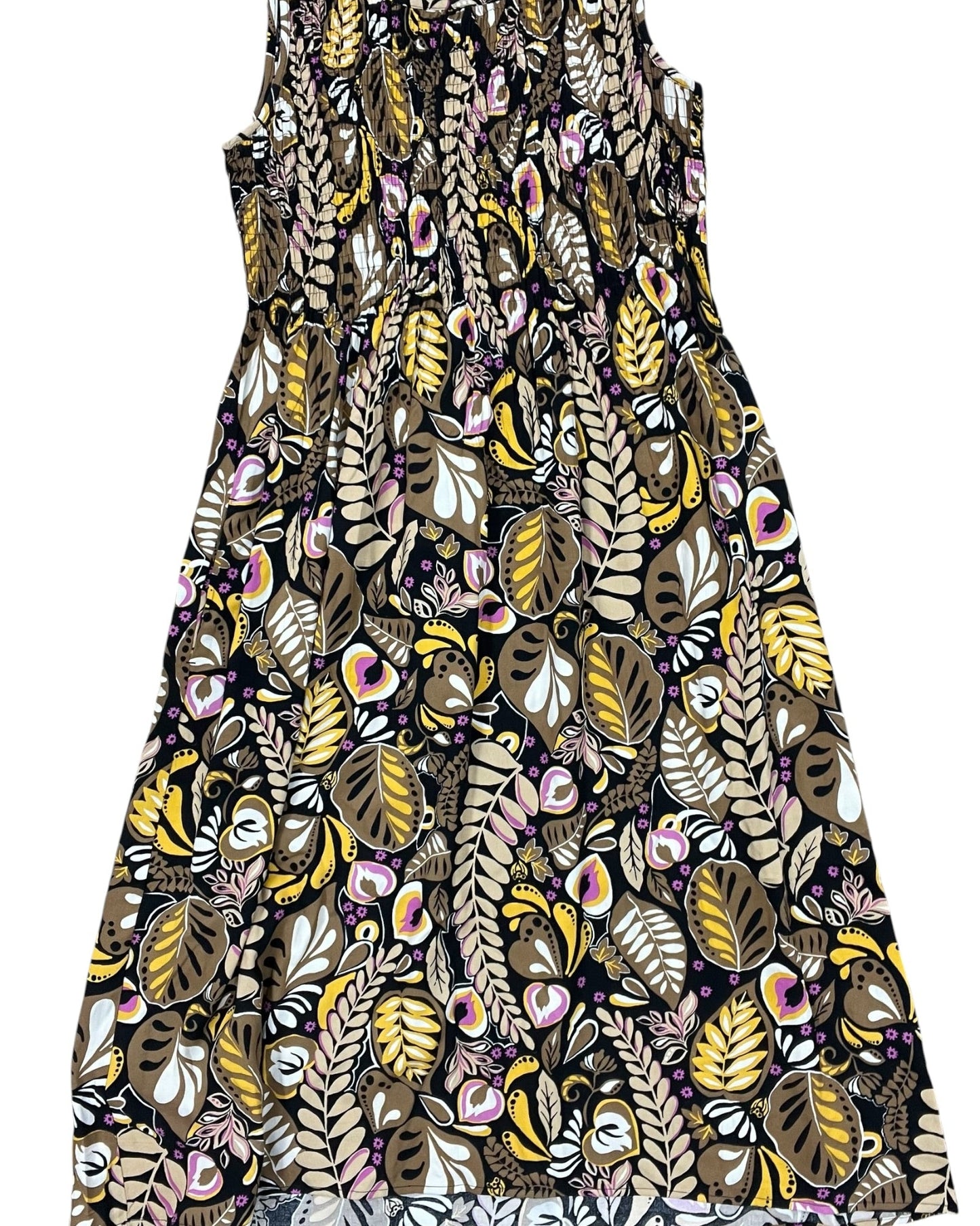 Dress Casual Midi By Croft And Barrow In Black & Brown, Size:M