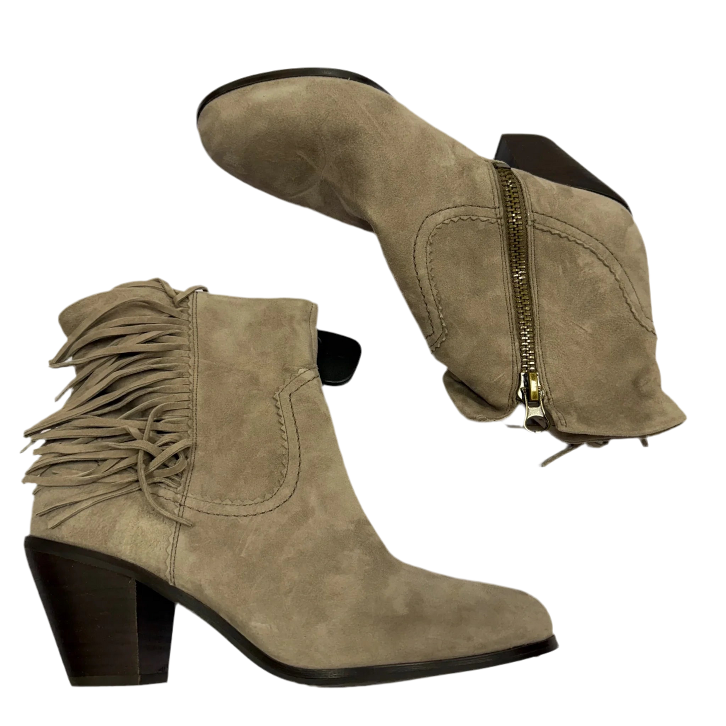 Boots Ankle Heels By Sam Edelman In Grey, Size: 10