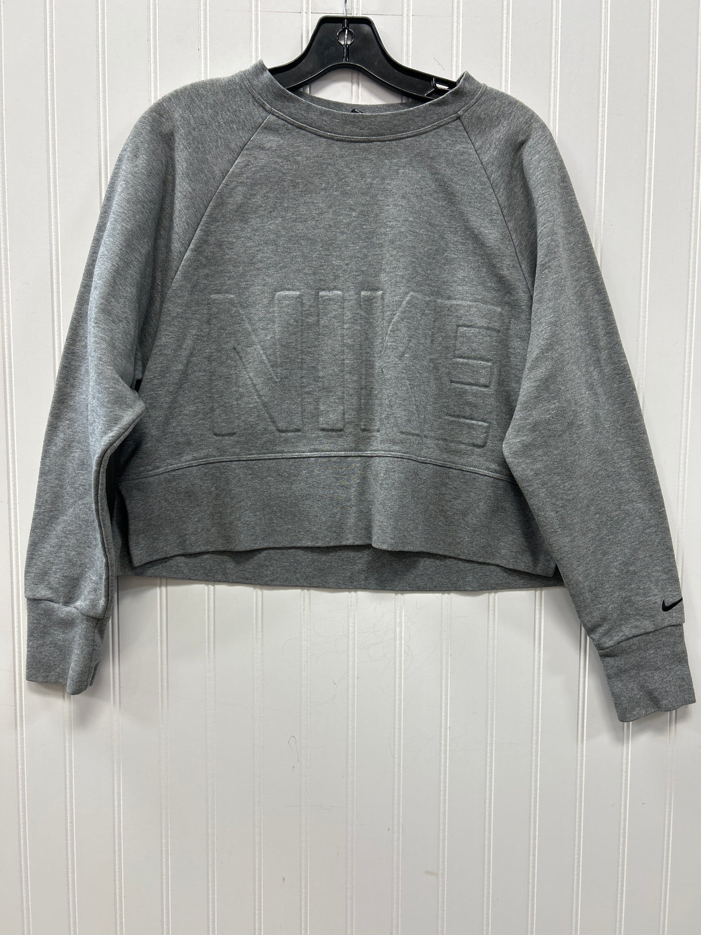 Athletic Top Ls Crewneck By Nike Apparel In Grey, Size:Xs