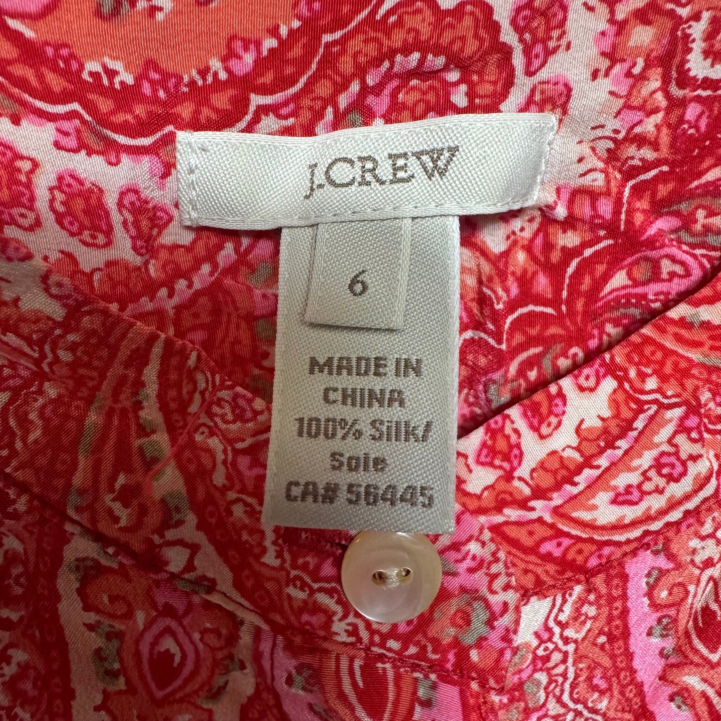 Printed Silk Blouse By J. Crew In Paisley Print, Size: 6