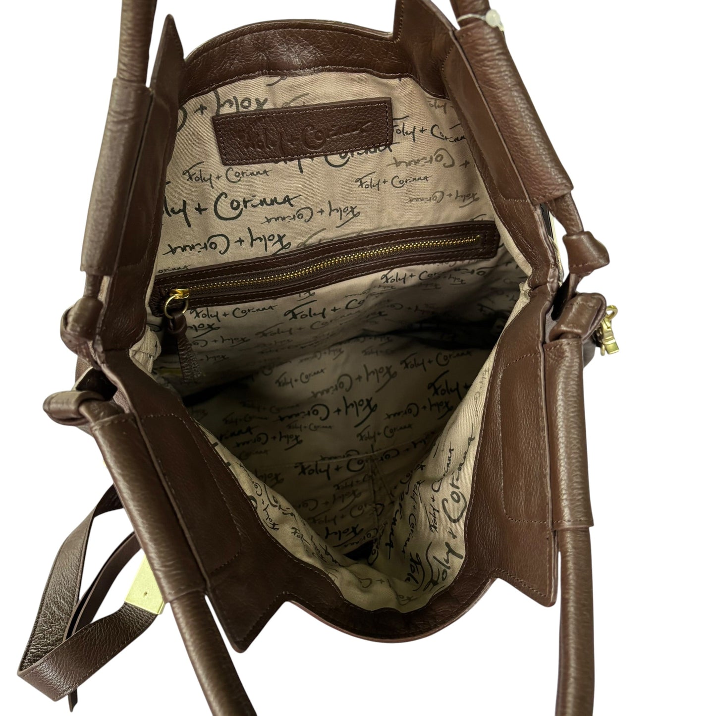 Handbag Leather By Foley + Corinna, Size: Medium
