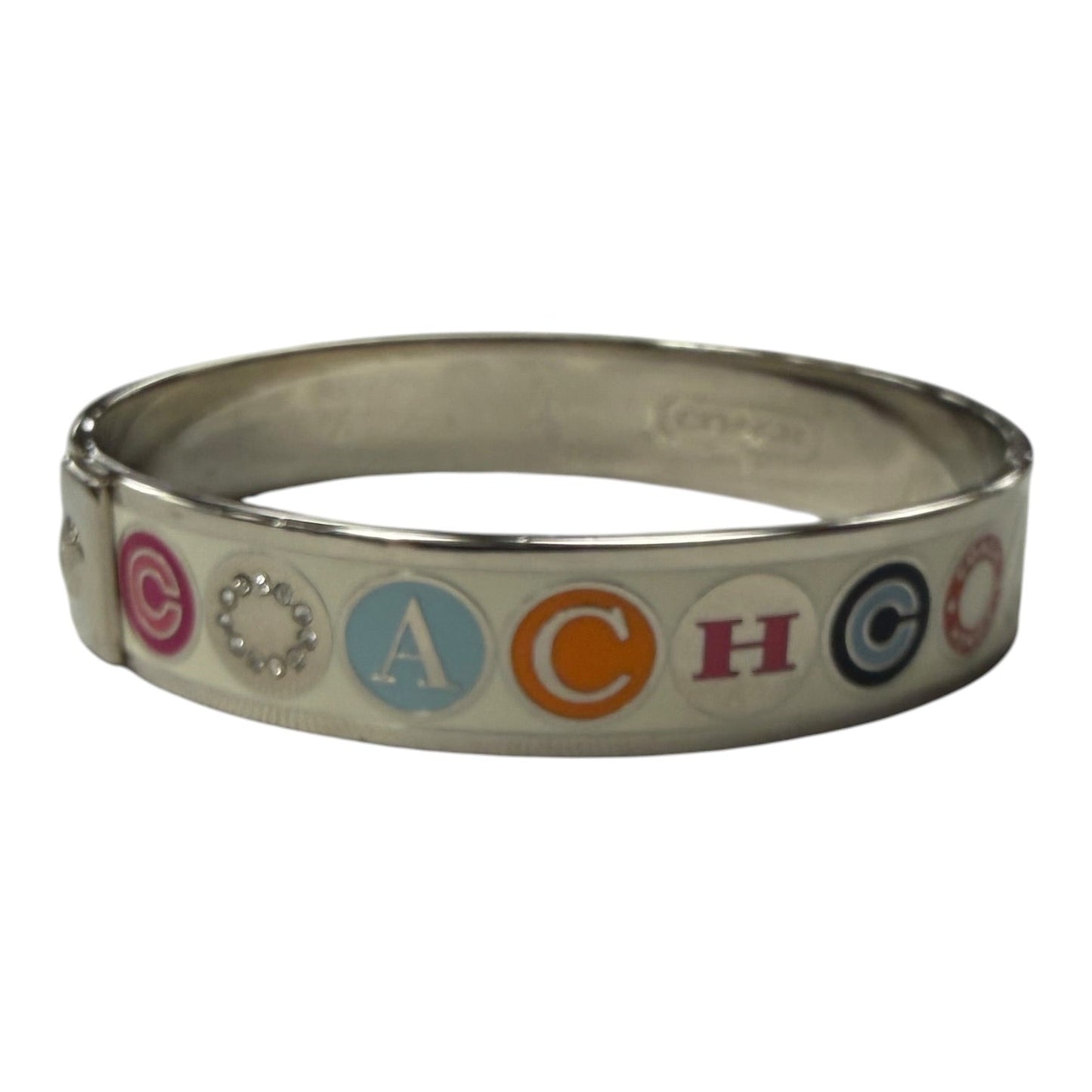 Bracelet Designer By Coach In Silver & White