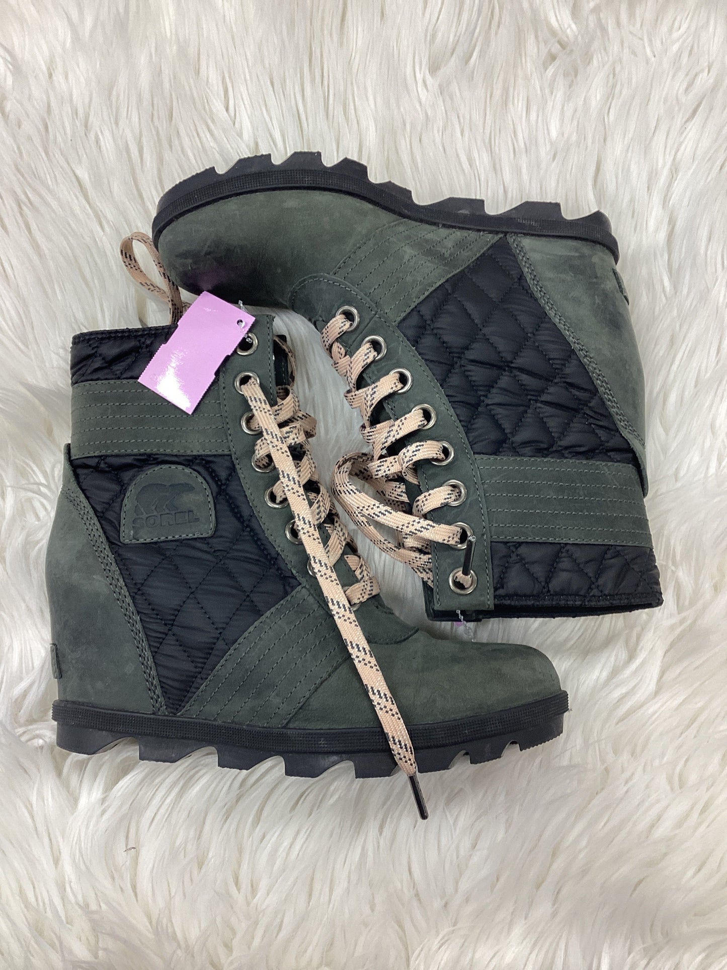 Boots Ankle Heels By Sorel In Taupe, Size:8