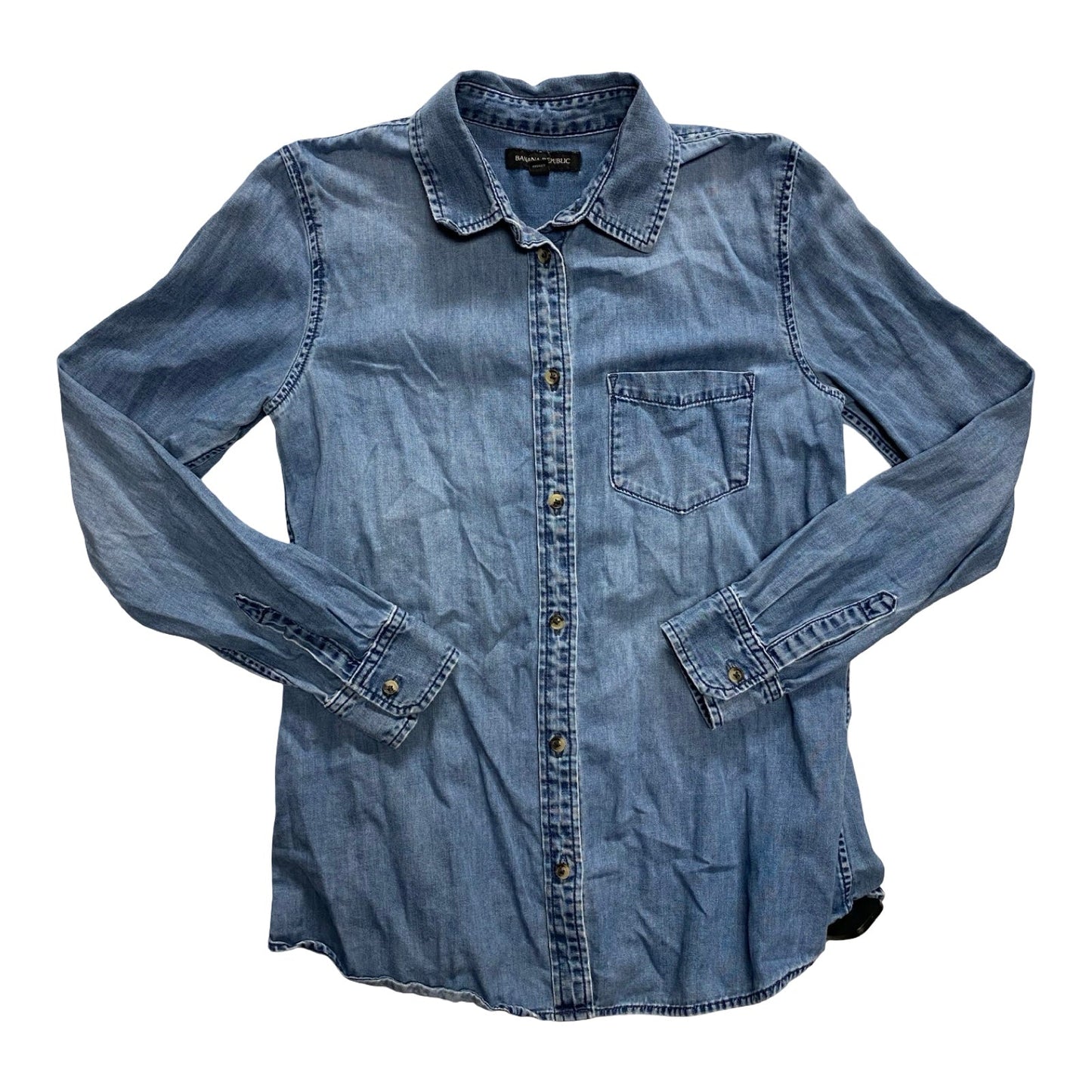 Top Ls By Banana Republic In Blue Denim, Size:S