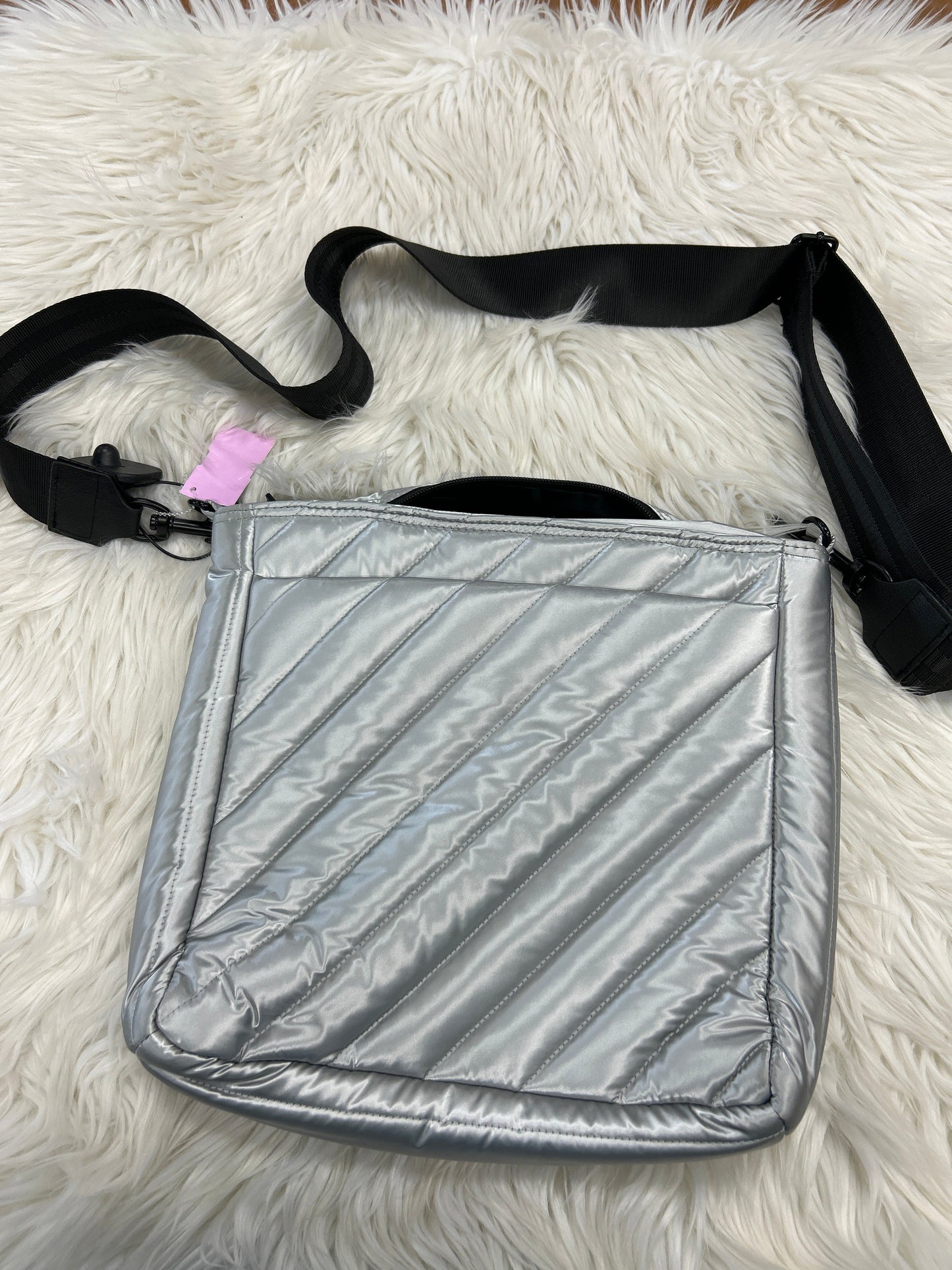 Crossbody By Think Royln In Silver, Size:Medium