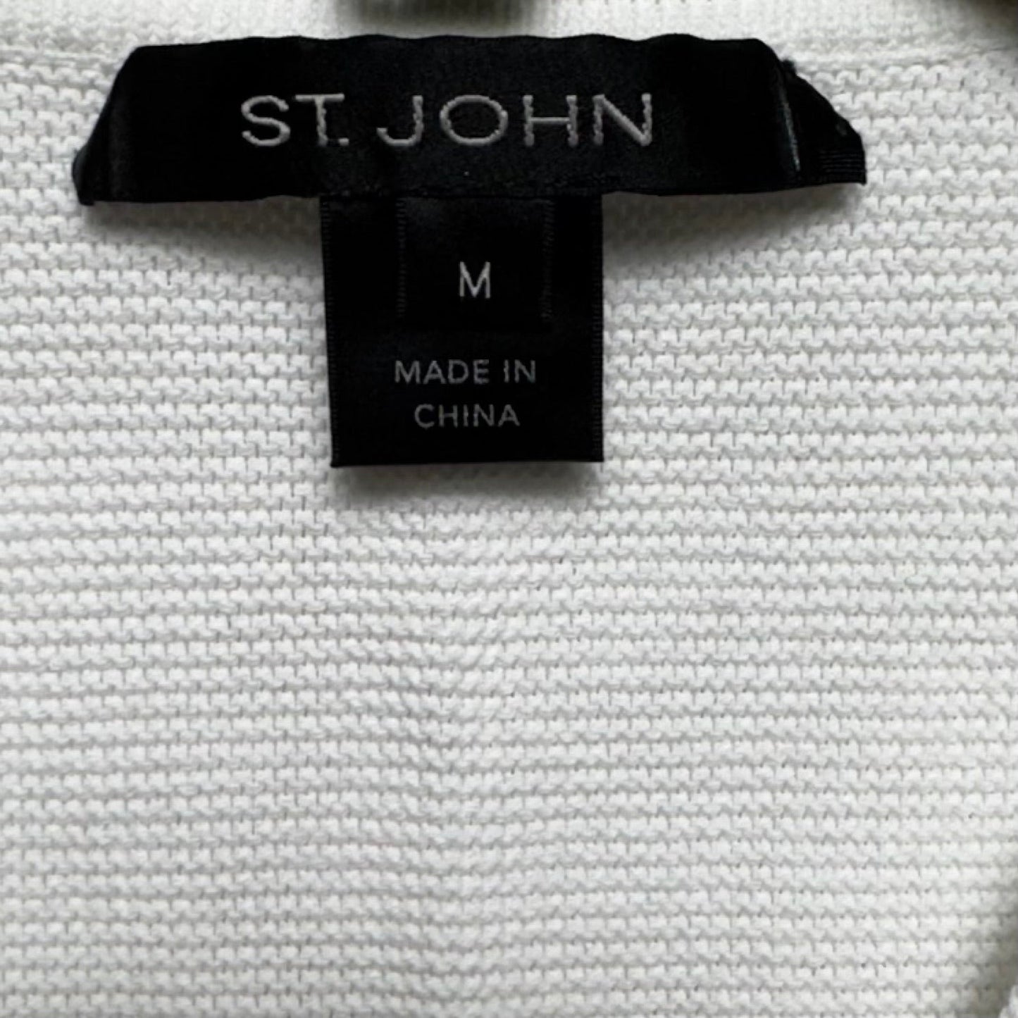 Knit Top Long Sleeve By St. John In White, Size: M