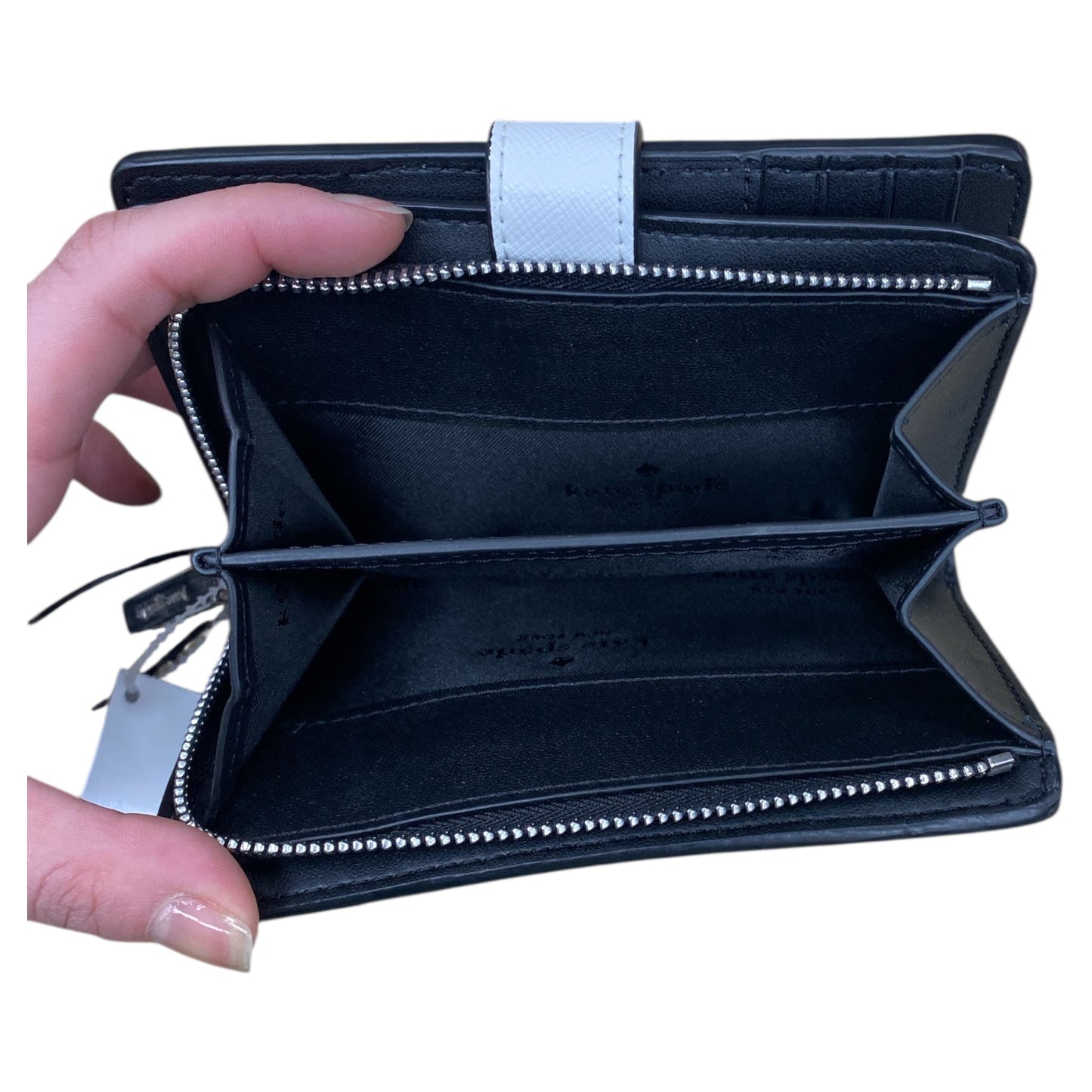 Wallet Designer By Kate Spade In Grey & White, Size:Medium