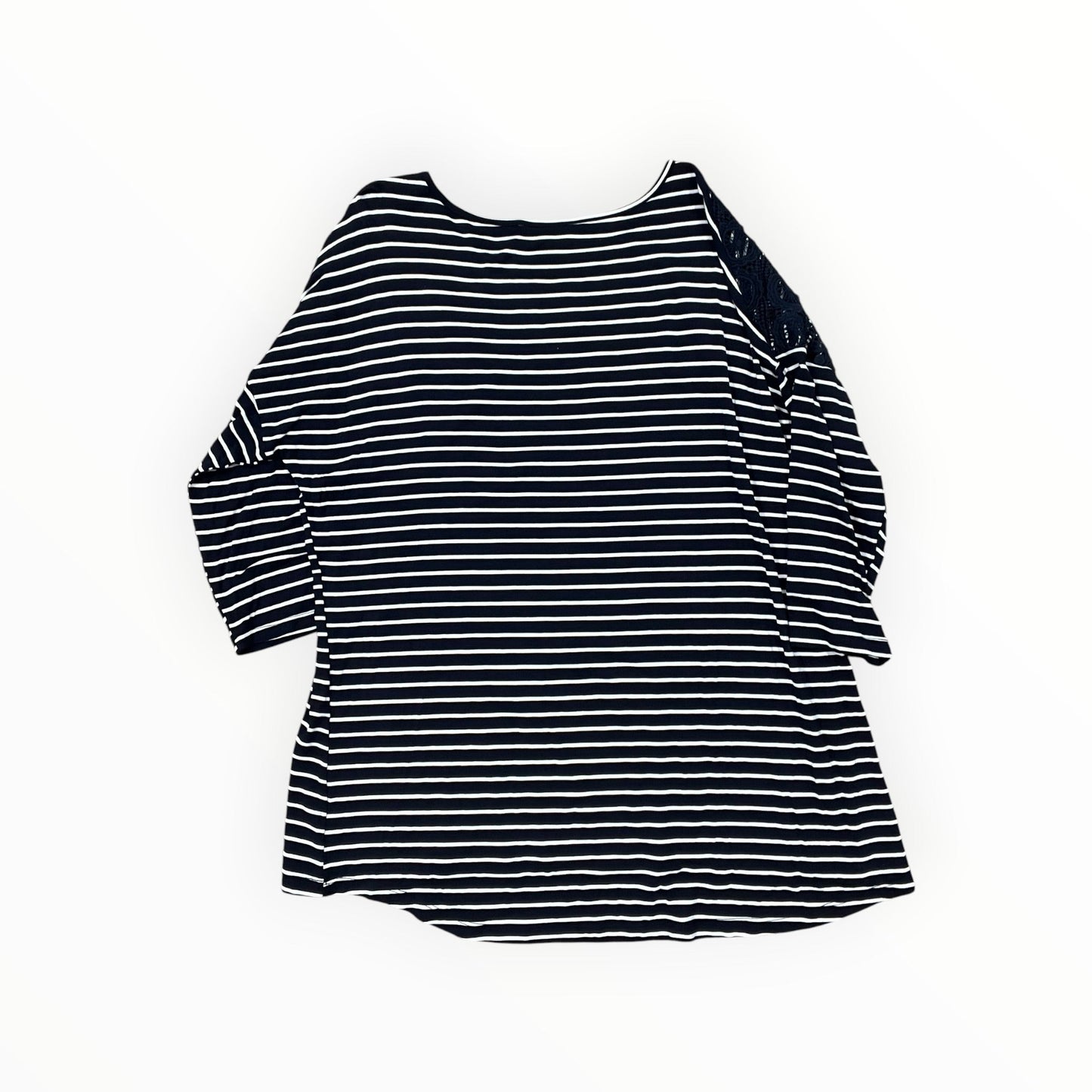 Top 3/4 Sleeve By Christopher And Banks In Navy, Size:Xl