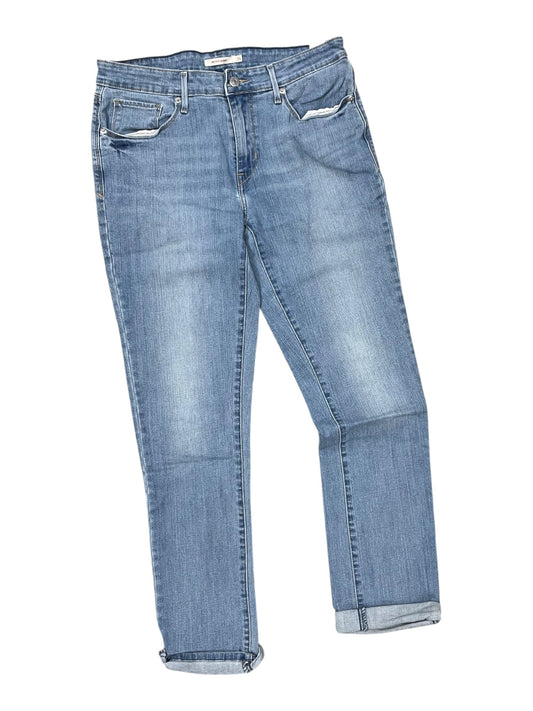 Jeans Skinny By Levis In Blue Denim, Size:12