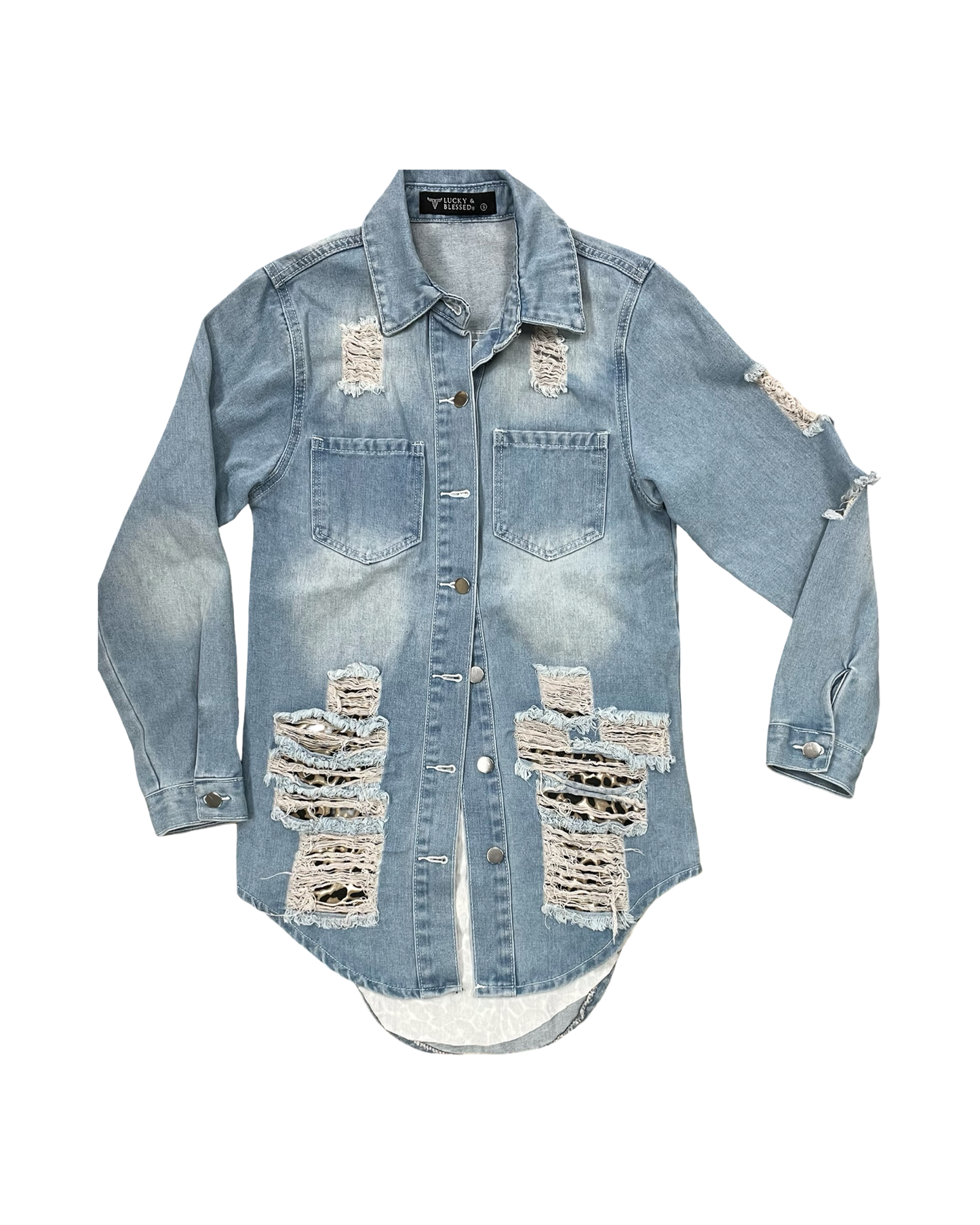 Jacket Denim By Lucky & Blessed In Blue Denim, Size:S