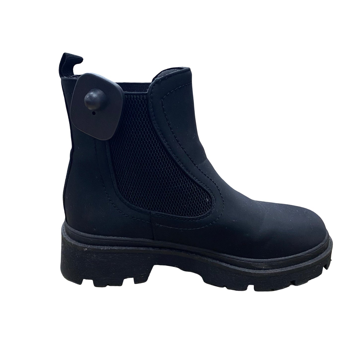 Boots Ankle Flats By Isomei In Black, Size:8