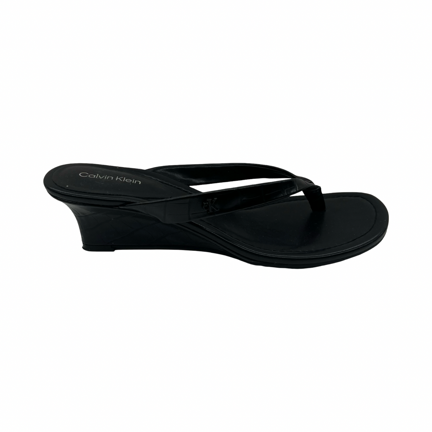 Sandals Heels Kitten By Calvin Klein In Black, Size:7.5