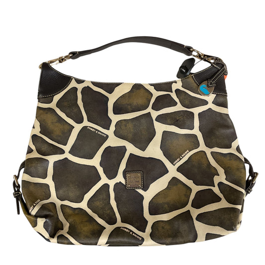 Handbag Designer By Dooney And Bourke In Brown & Cream, Size:Large