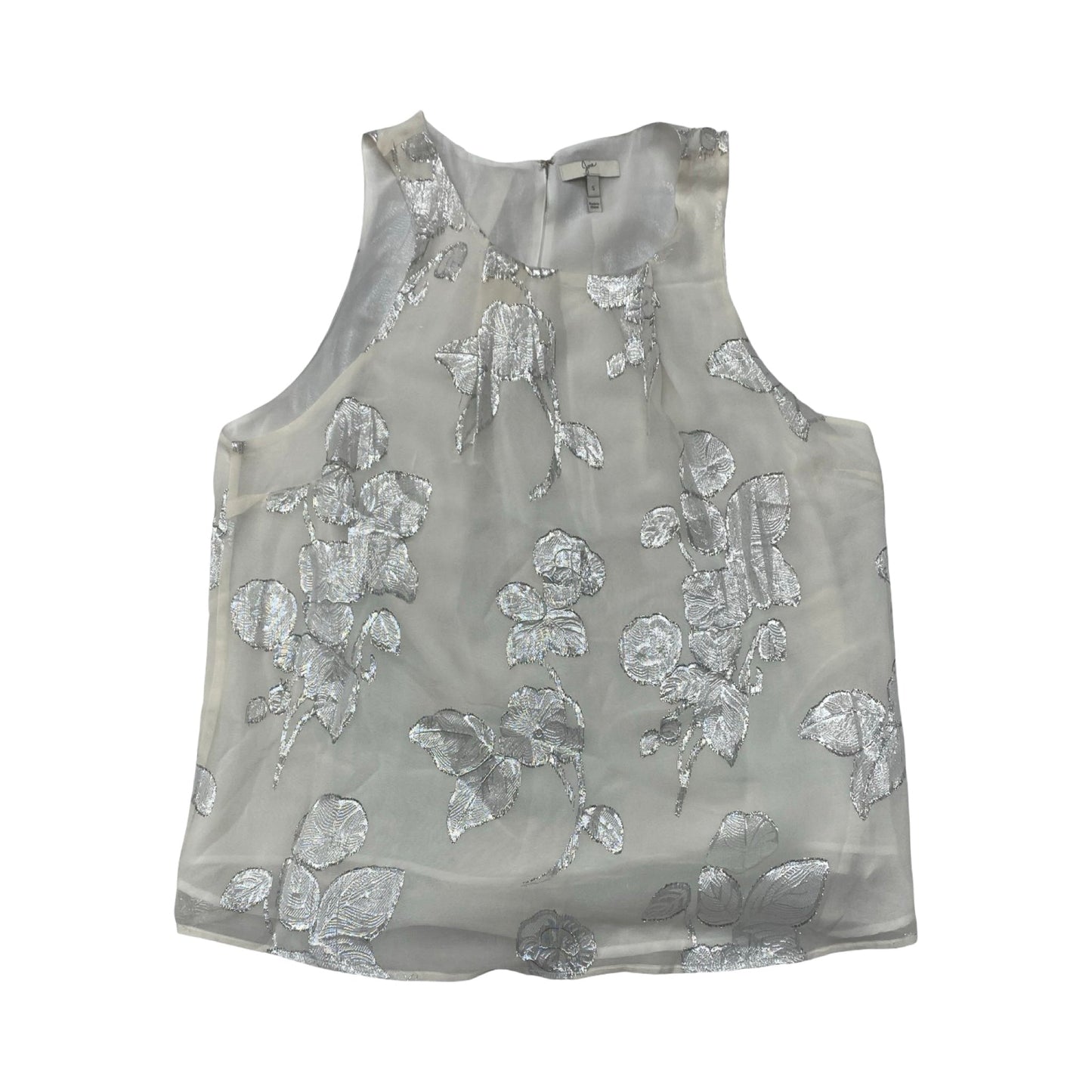 Top Sleeveless By Joie In Cream & Silver, Size:S