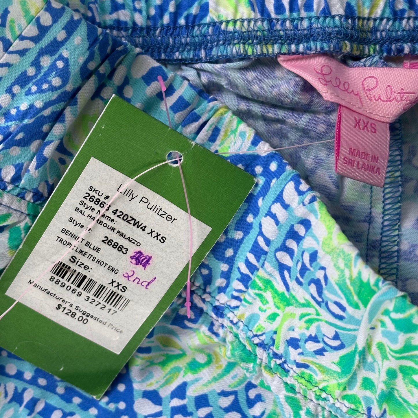 Pants Designer By Lilly Pulitzer In Blue & Green, Size: Xxs