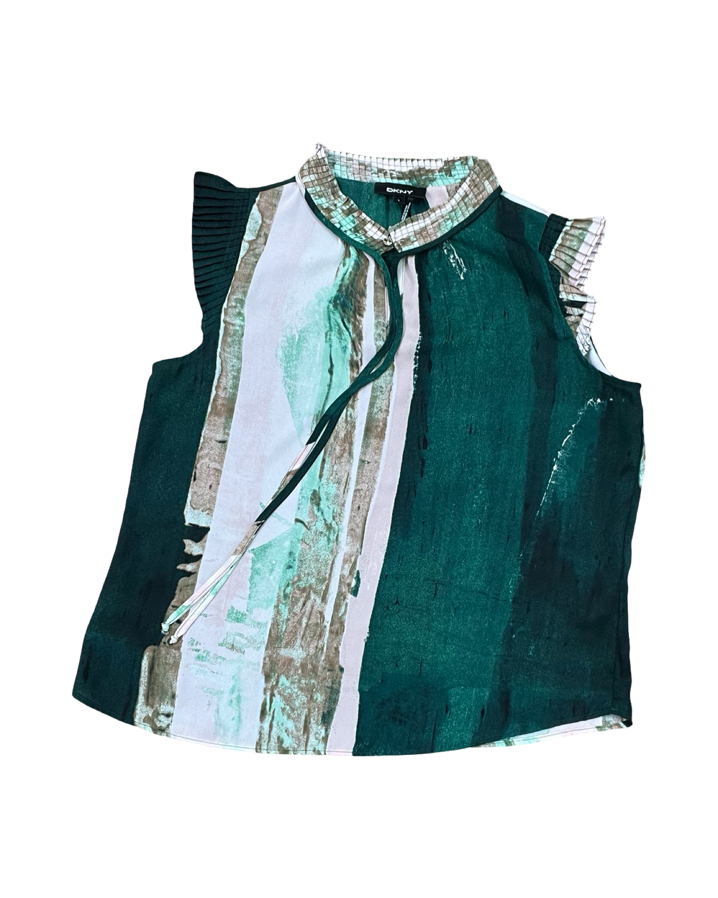 Top Sleeveless By Dkny In Green, Size:L