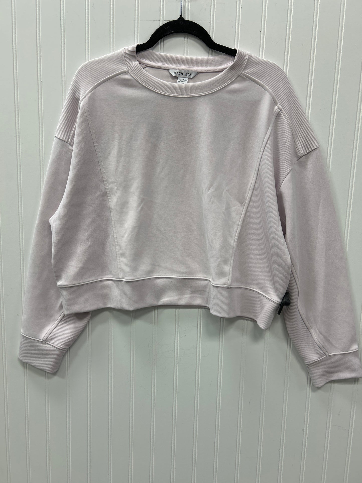 Athletic Top Ls Crewneck By Athleta In Pink, Size:L