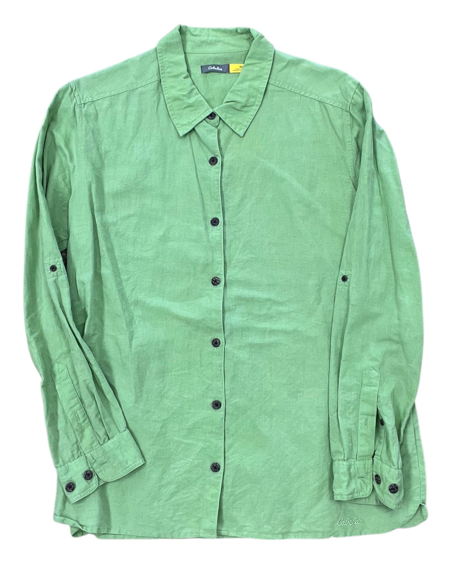 Blouse Ls By Cabelas In Green, Size:M