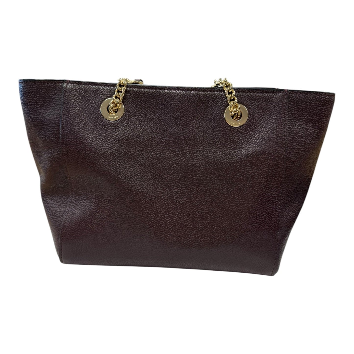 Handbag Designer By Coach In Maroon, Size:Medium
