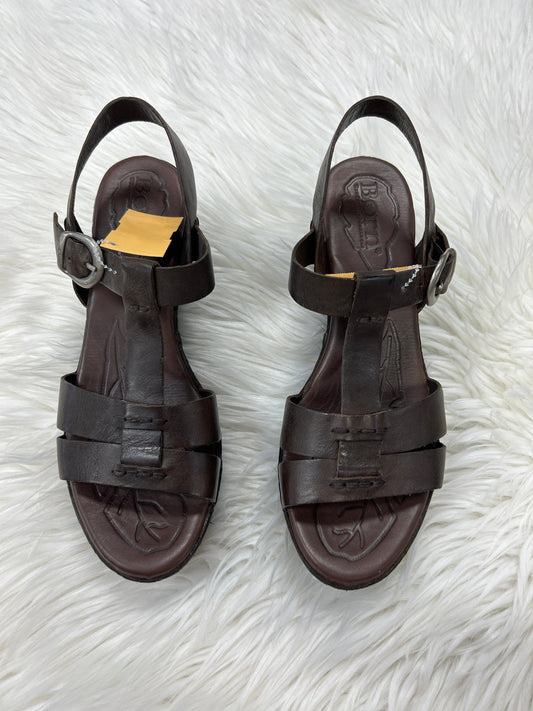 Sandals Heels Platform By Born In Brown, Size:9.5