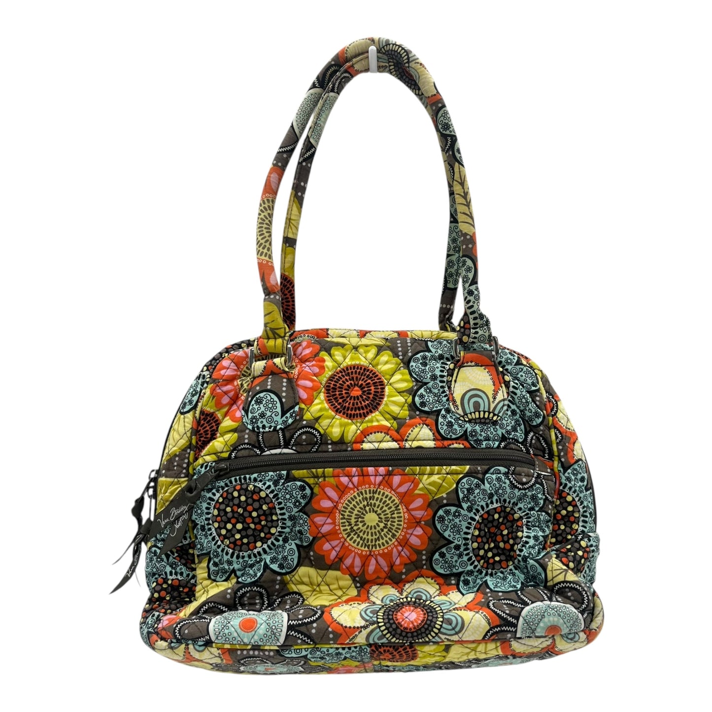 Handbag By Vera Bradley In Brown & Yellow, Size:Medium