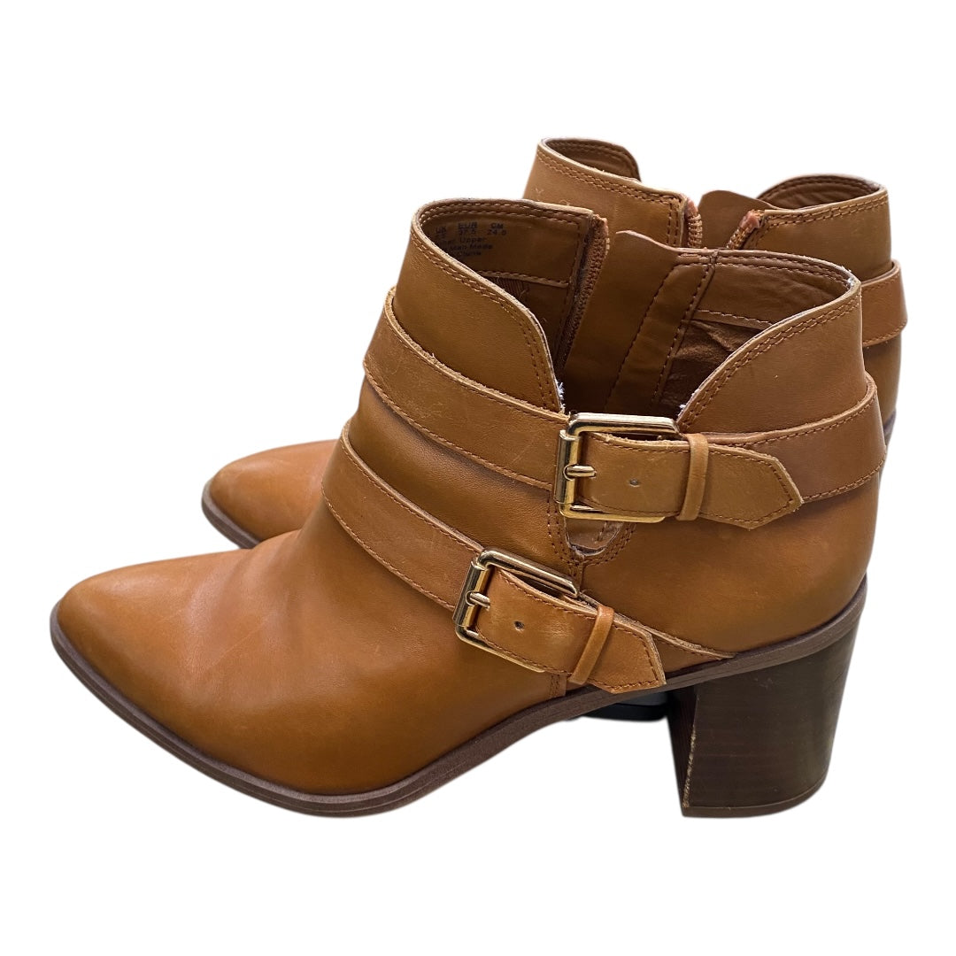 Boots Ankle Heels By Franco Sarto In Brown, Size:7.5