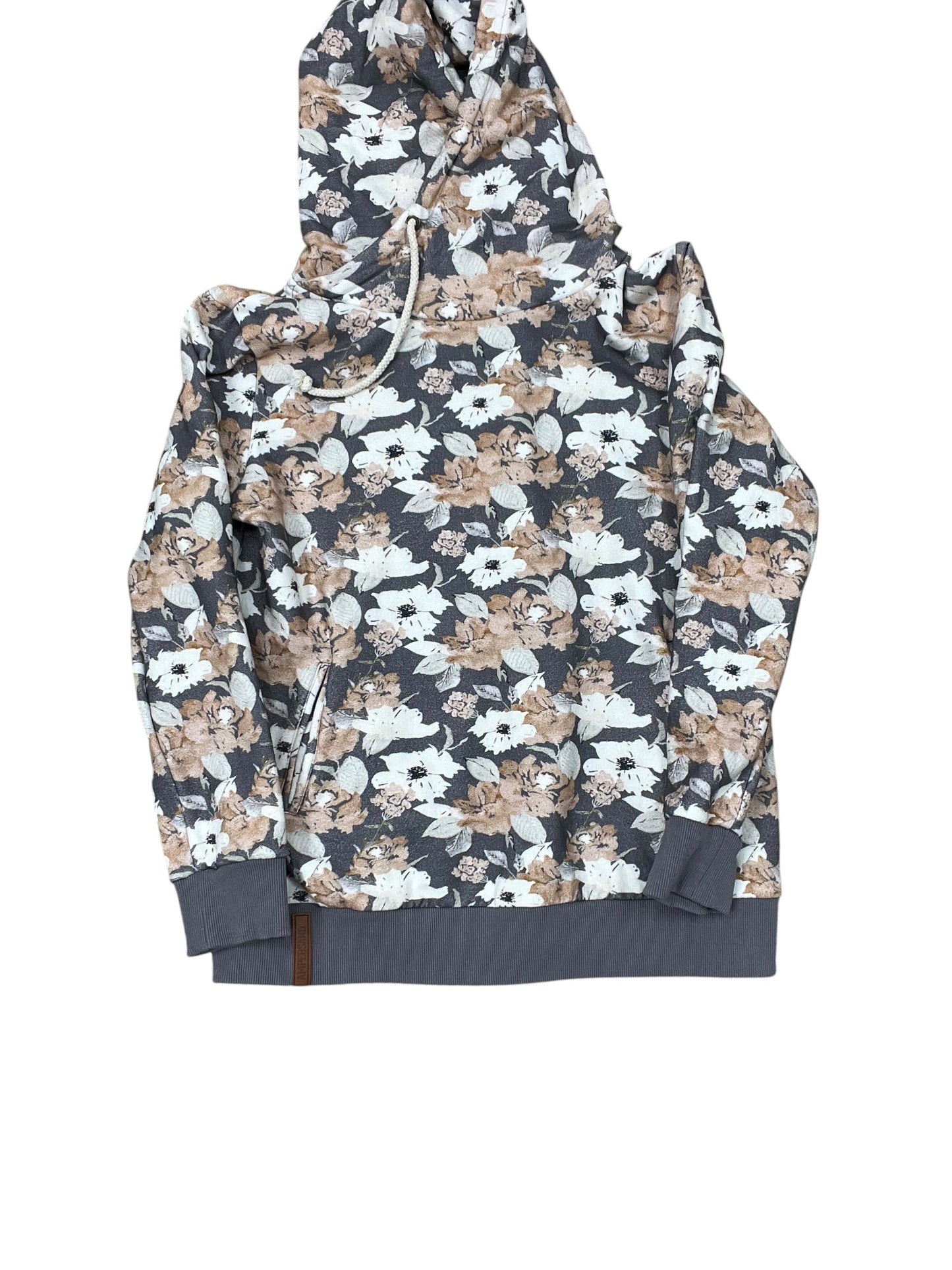 Sweatshirt Hoodie By Clothes Mentor In Grey & Tan, Size:Xl