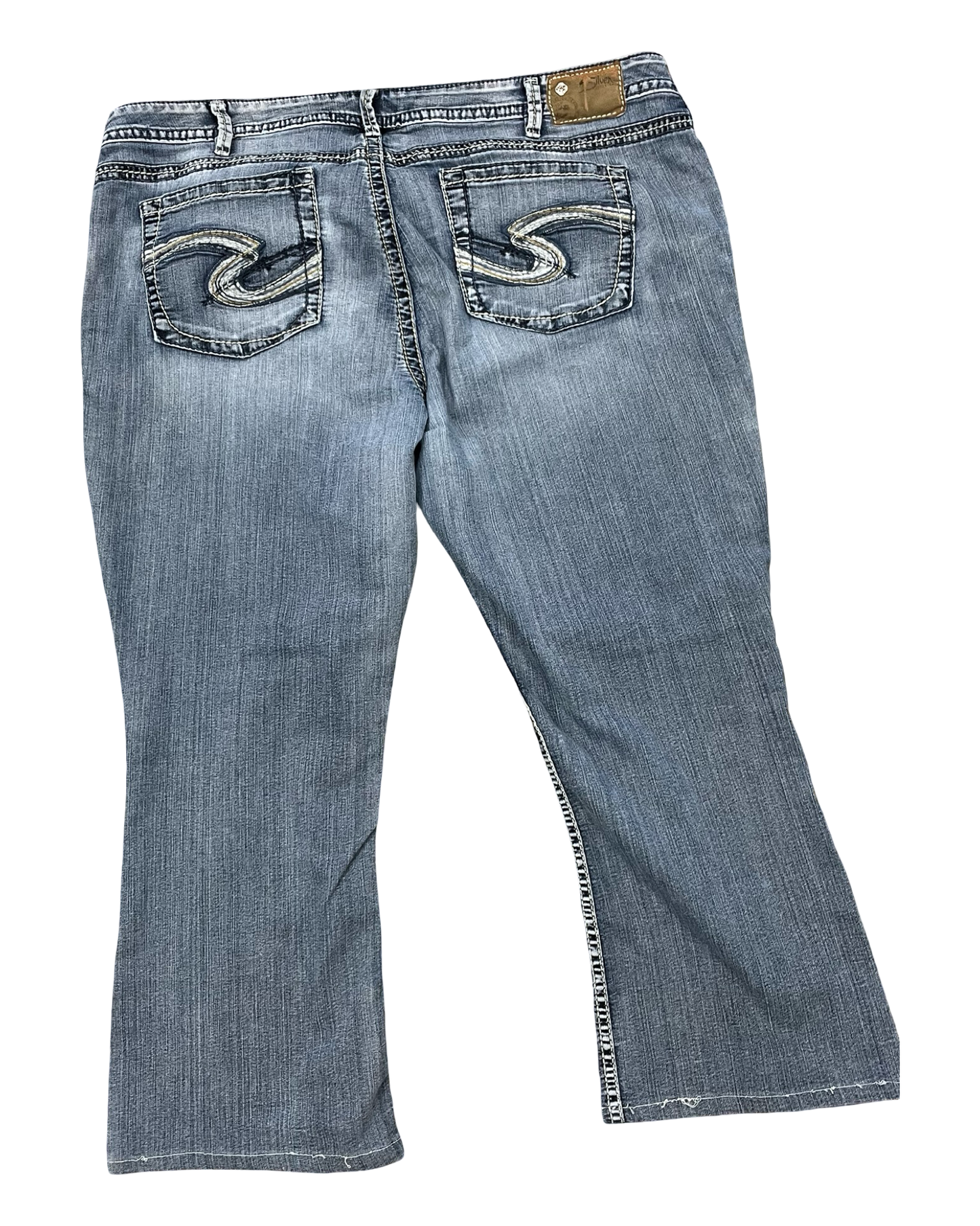 Jeans Cropped By Silver In Blue Denim, Size:24