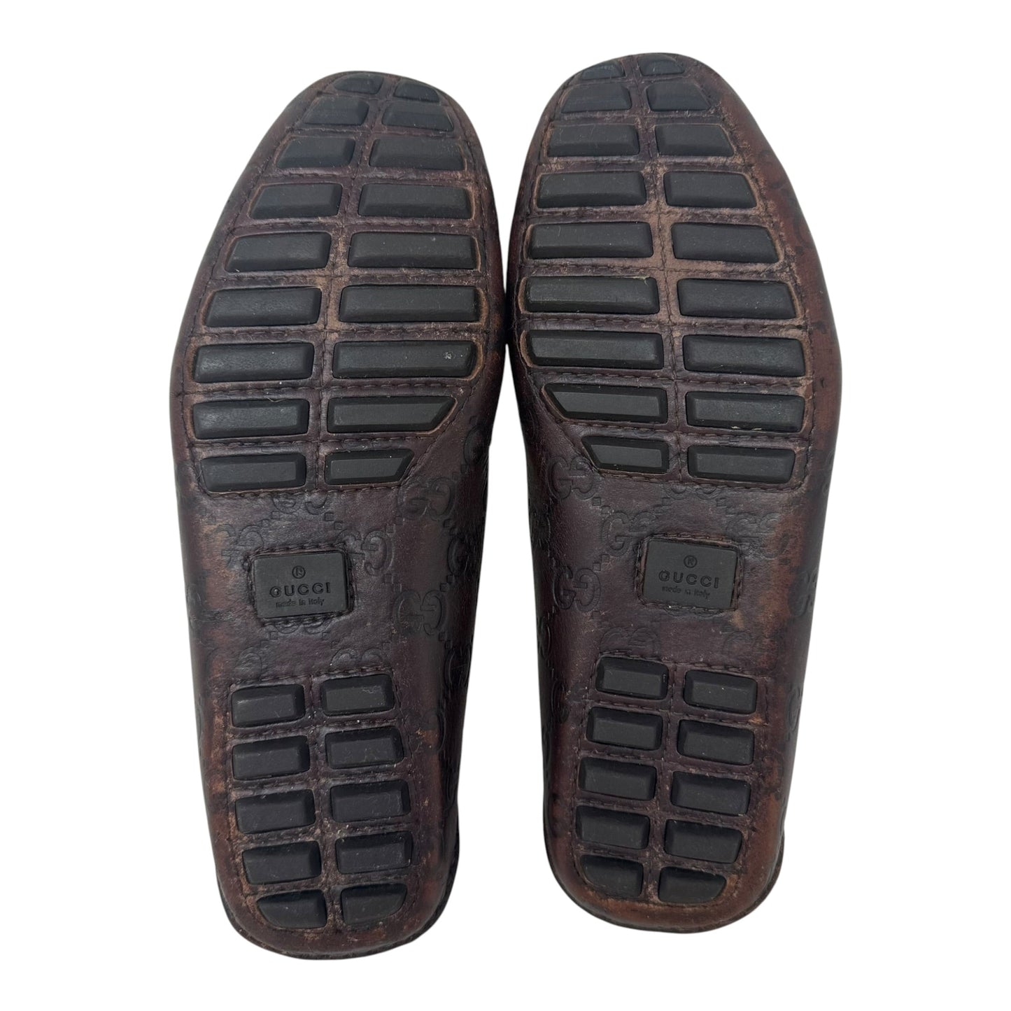 Guccisima Bamboo Horsebit Driving Loafers Shoes Luxury Designer By Gucci In Brown, Size: 7 (37)