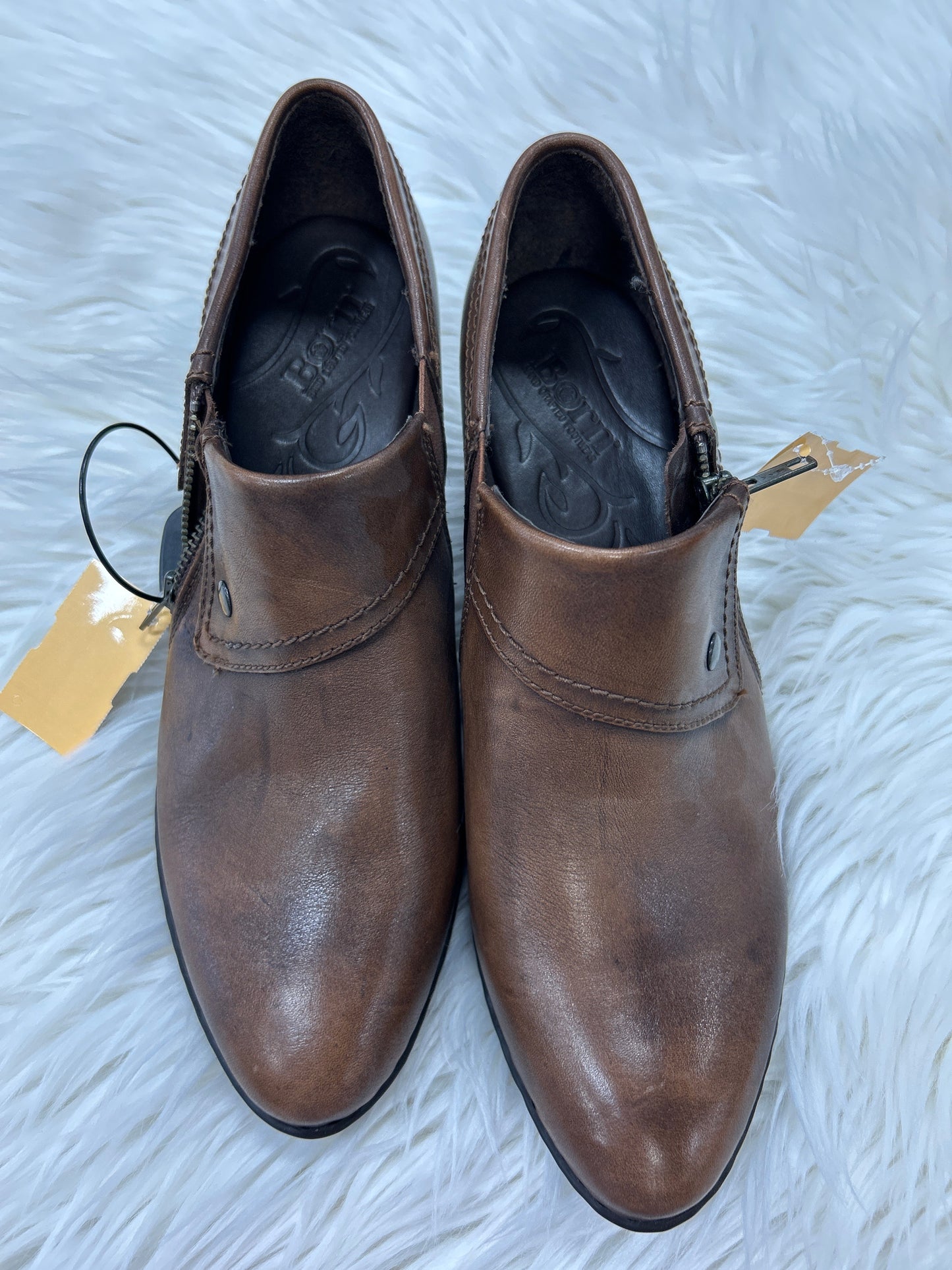 Boots Ankle Heels By Born In Brown, Size:10