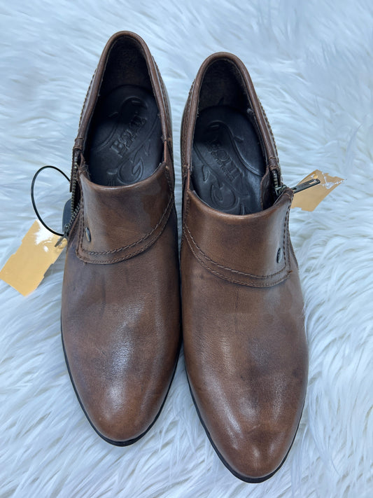 Boots Ankle Heels By Born In Brown, Size:10