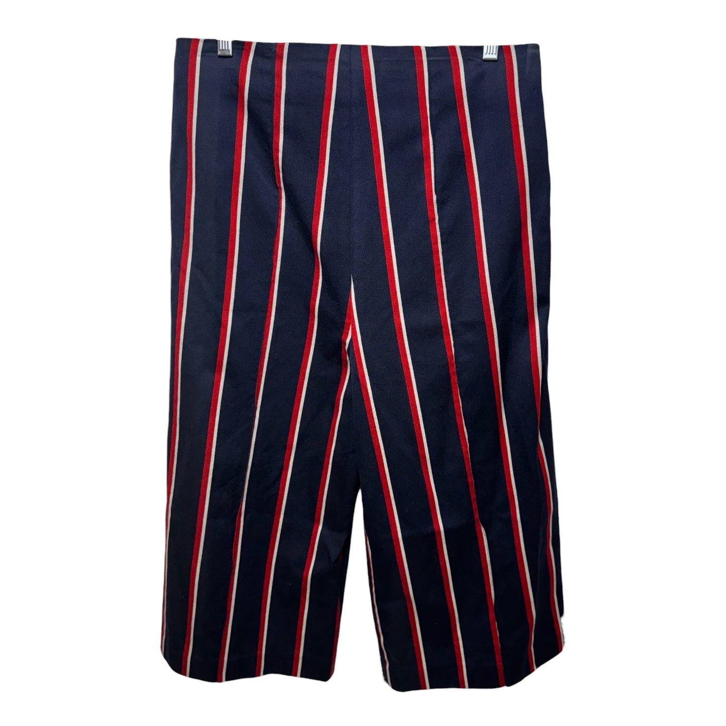 Wool Blend Cropped Wide Leg Trousers Luxury Designer By Mulberry In Striped Pattern, Size: 6