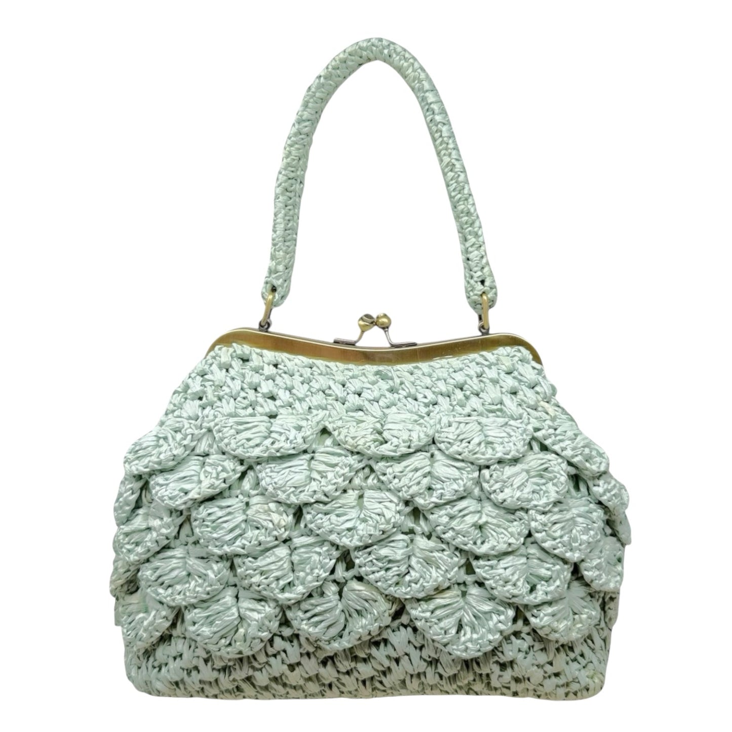 Laureana Scalloped Raffia Satchel Designer By Patricia Nash, Size: Small