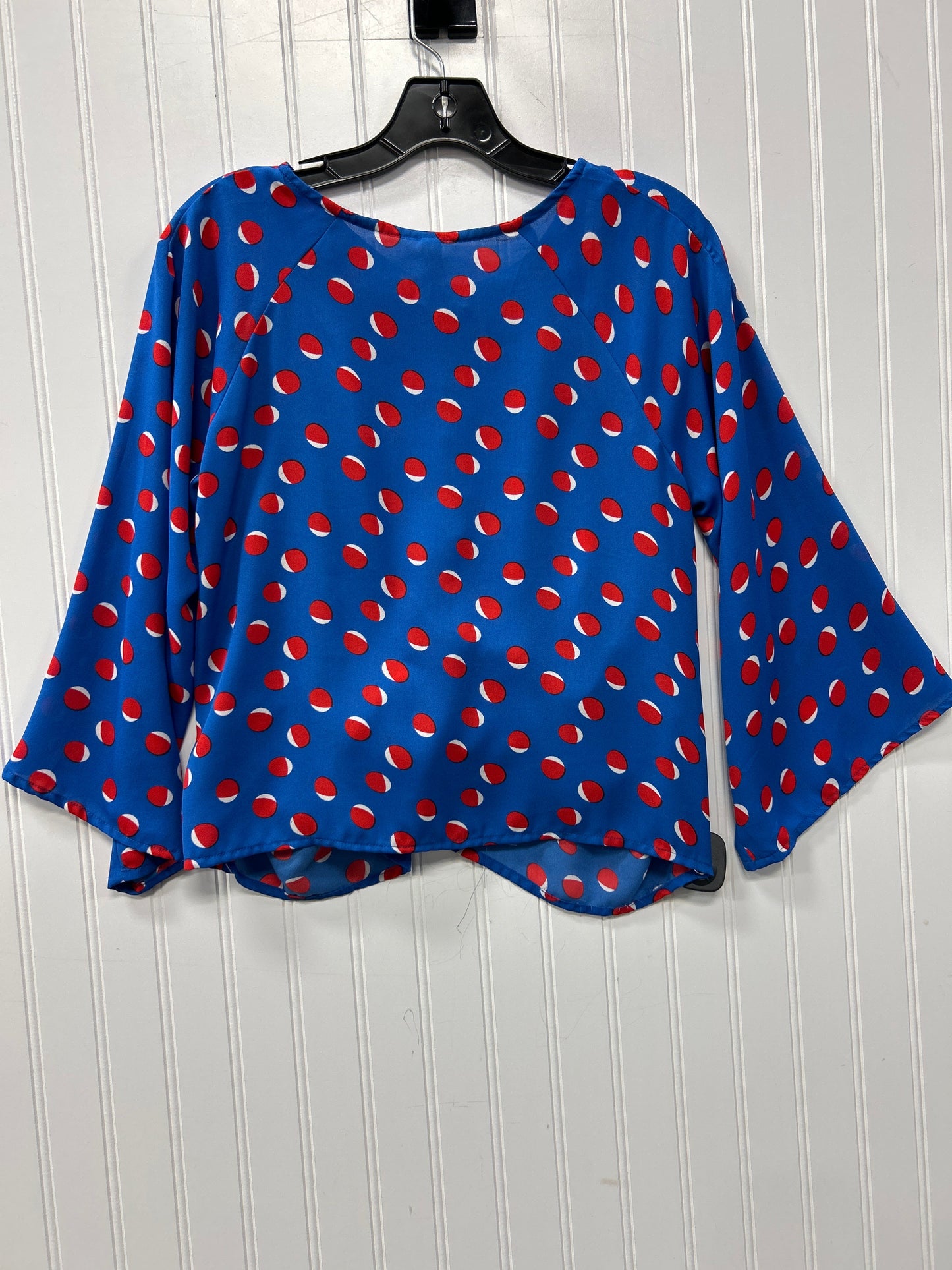Blouse Ls By Cmc In Blue & Red, Size:S