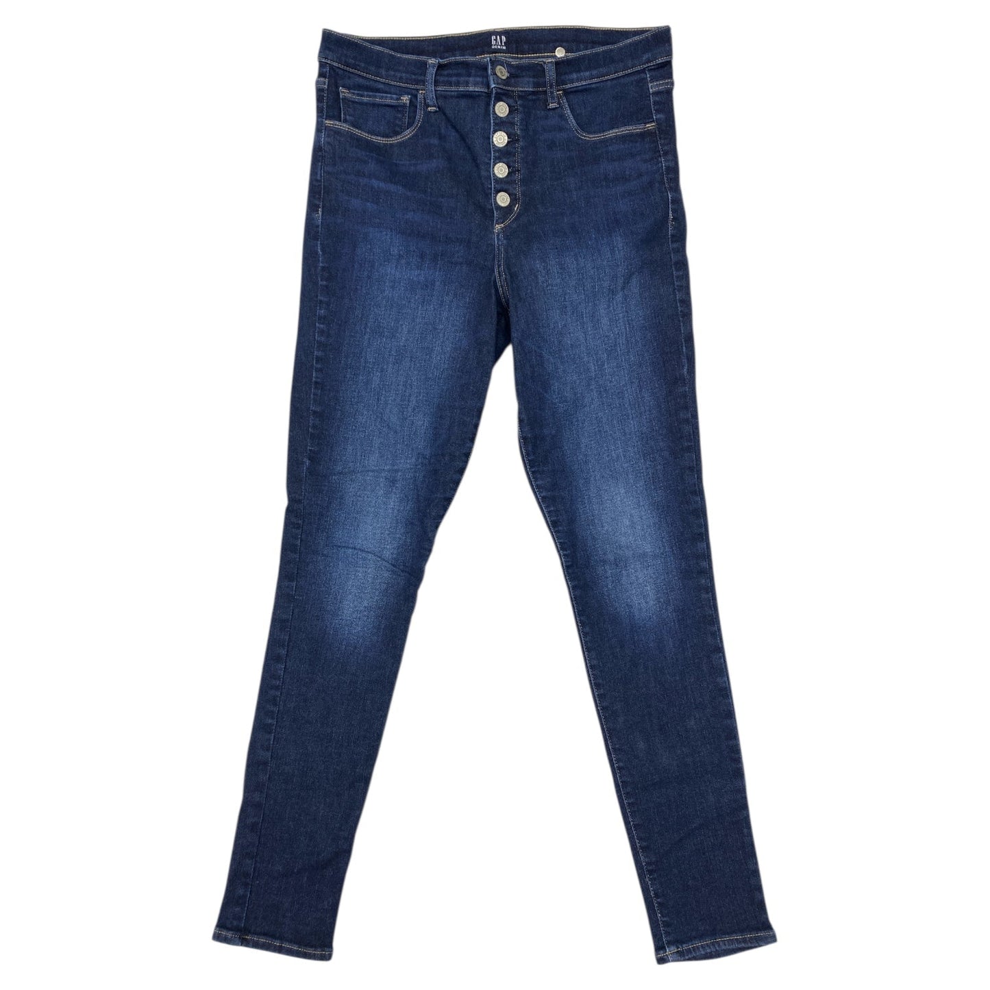 Jeans Skinny By Gap In Blue Denim, Size:12L