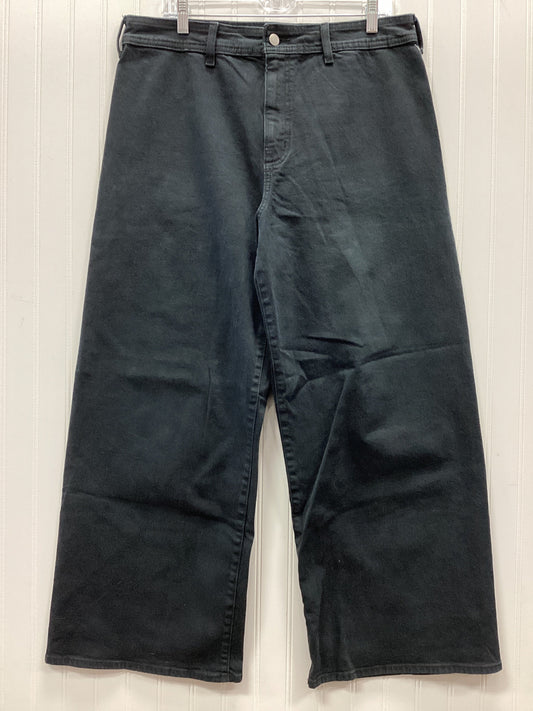 Jeans Wide Leg By Universal Thread In Black Denim, Size:14