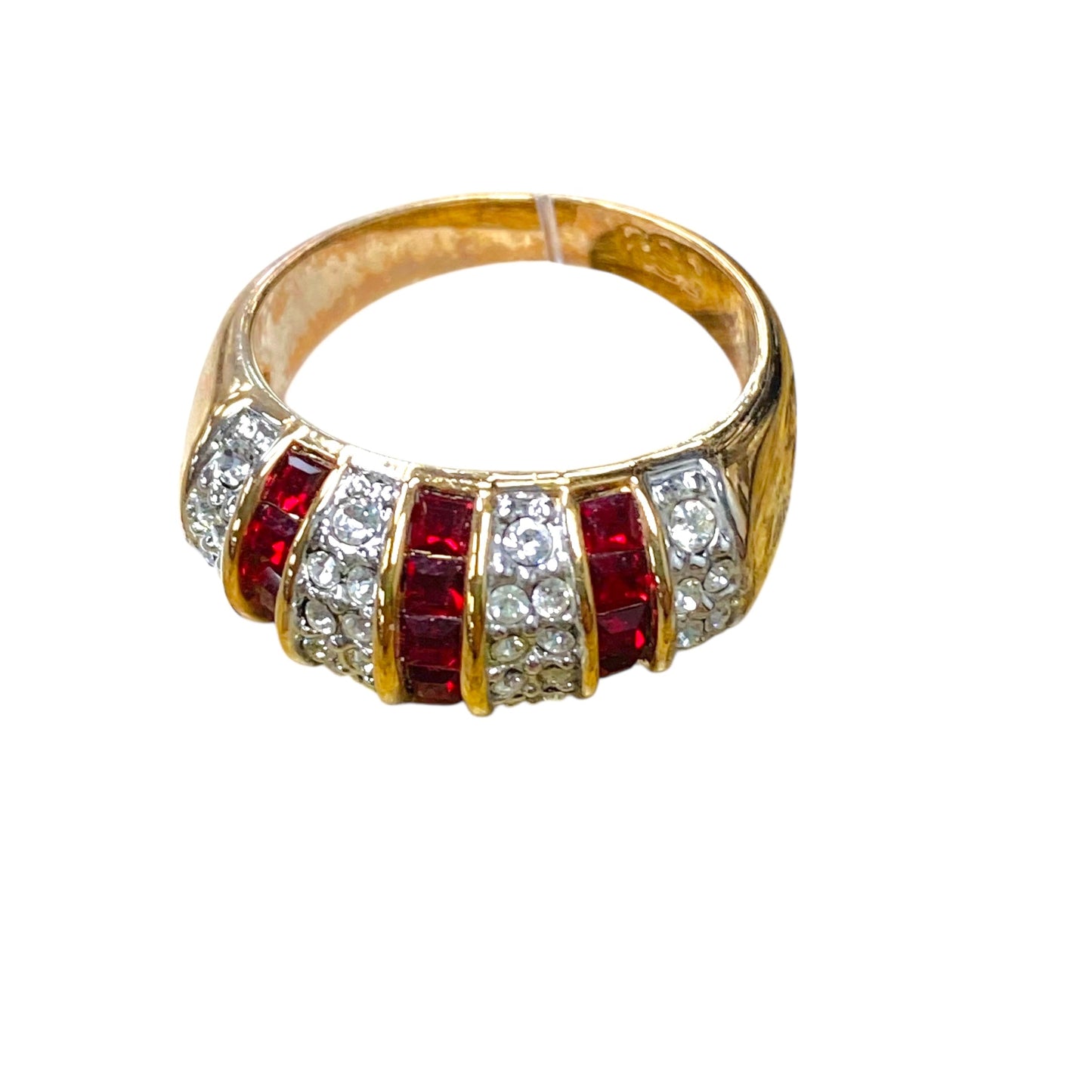 Ring Statement By Cmc In Gold & Red, Size:8