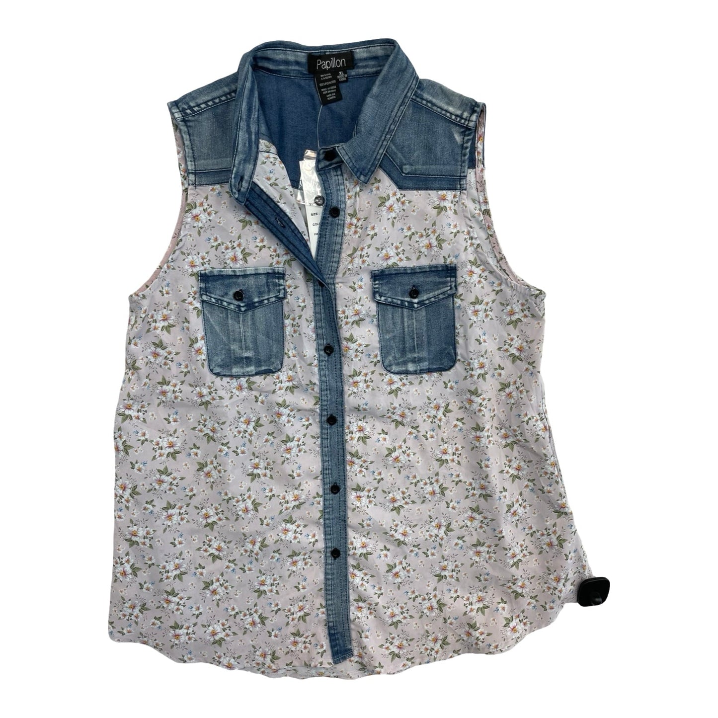 Top Sleeveless By Papillion In Multi, Size:Xl