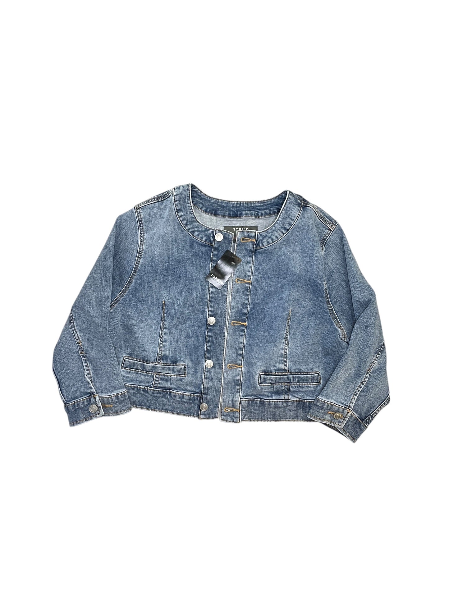 Jacket Denim By Torrid In Blue Denim, Size:M