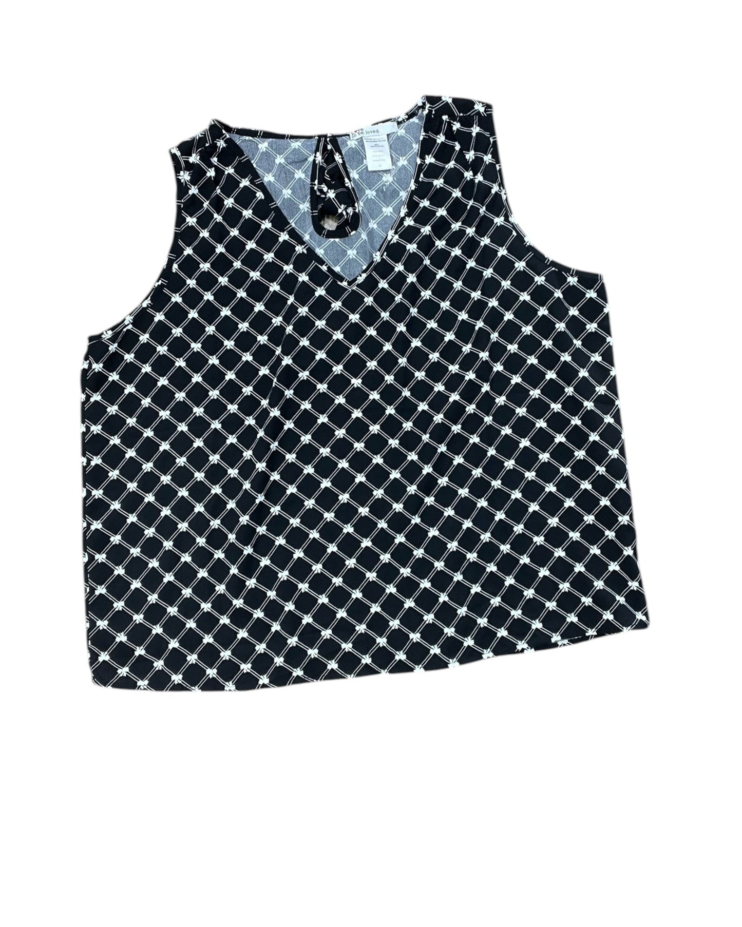 Top Sleeveless By Clothes Mentor In Black & White, Size:2X